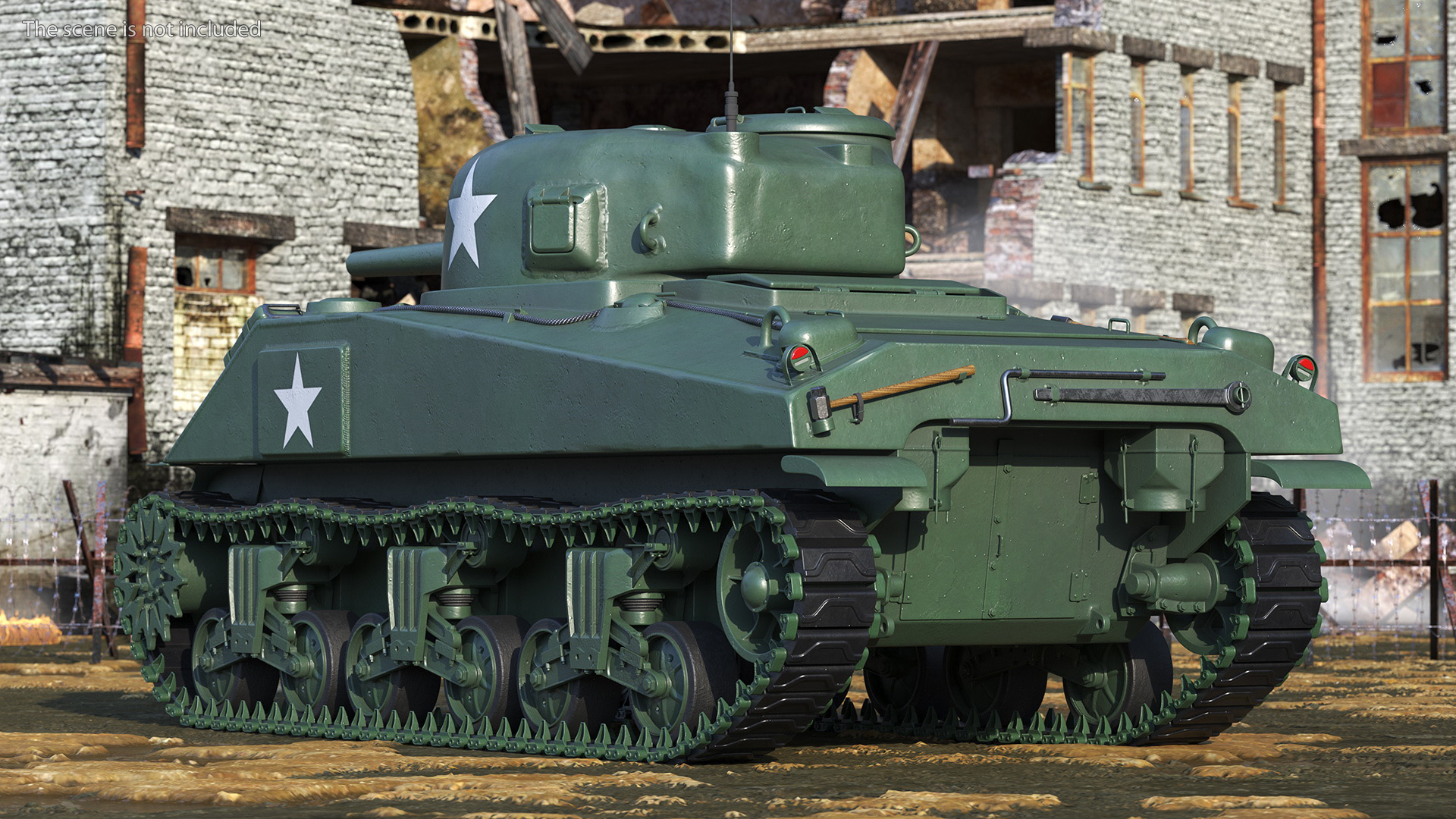 M4 Sherman Tank Rigged 3D