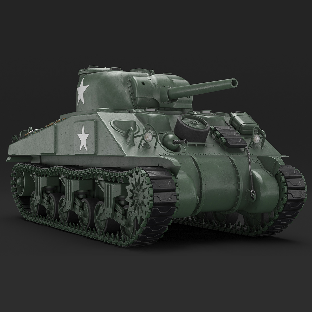 M4 Sherman Tank Rigged 3D