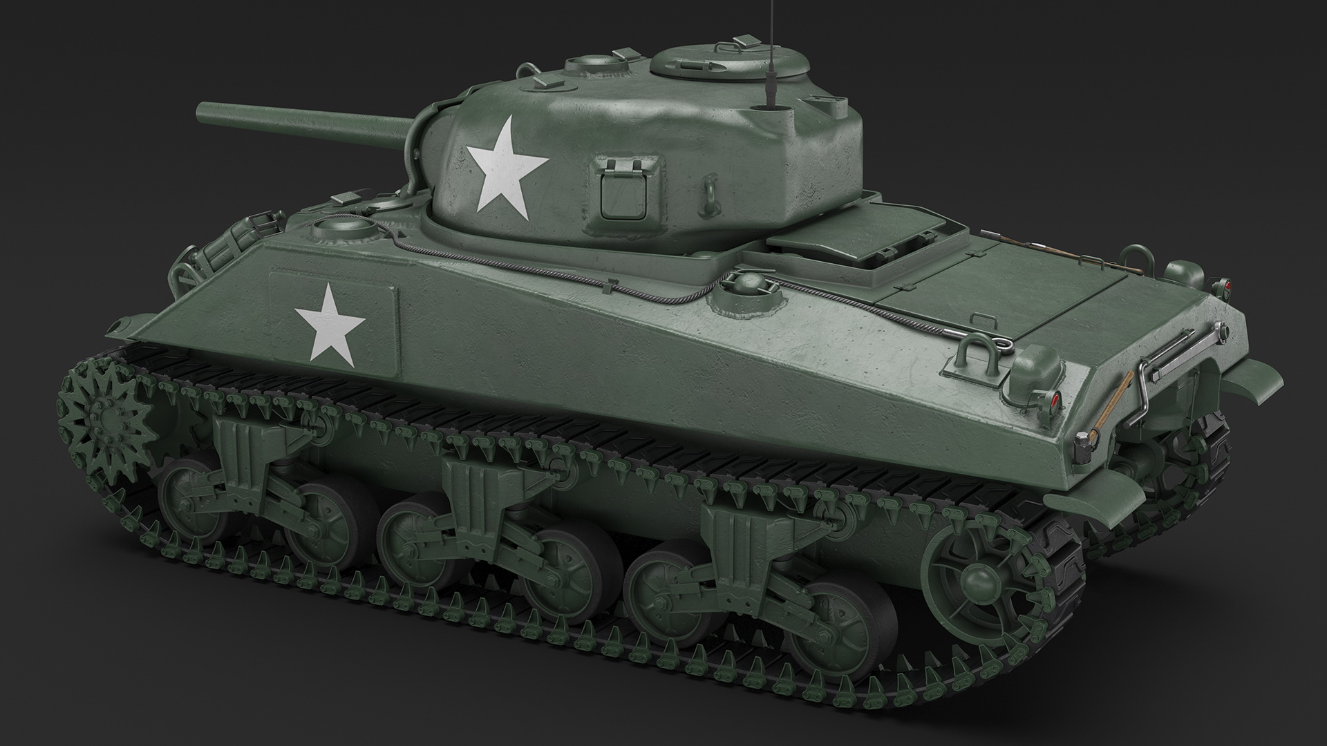 M4 Sherman Tank Rigged 3D