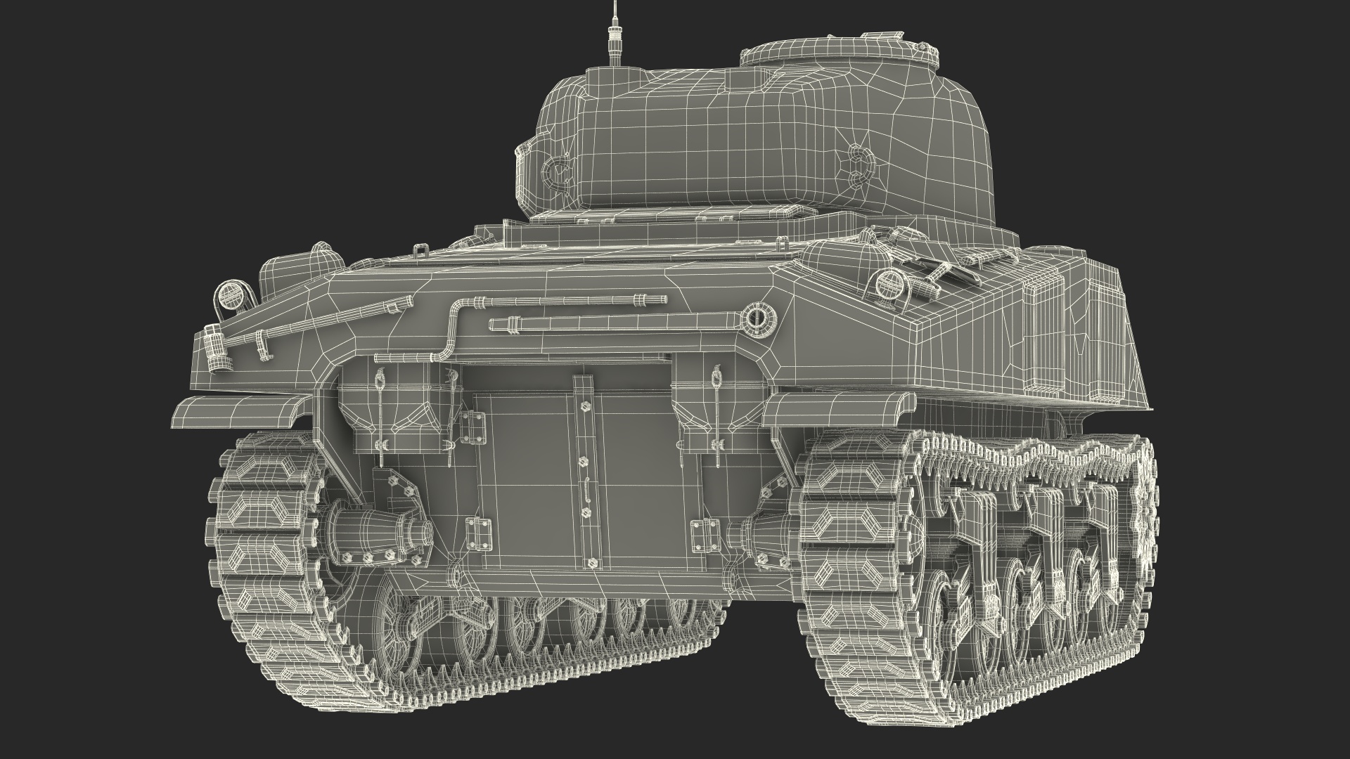 M4 Sherman Tank Rigged 3D