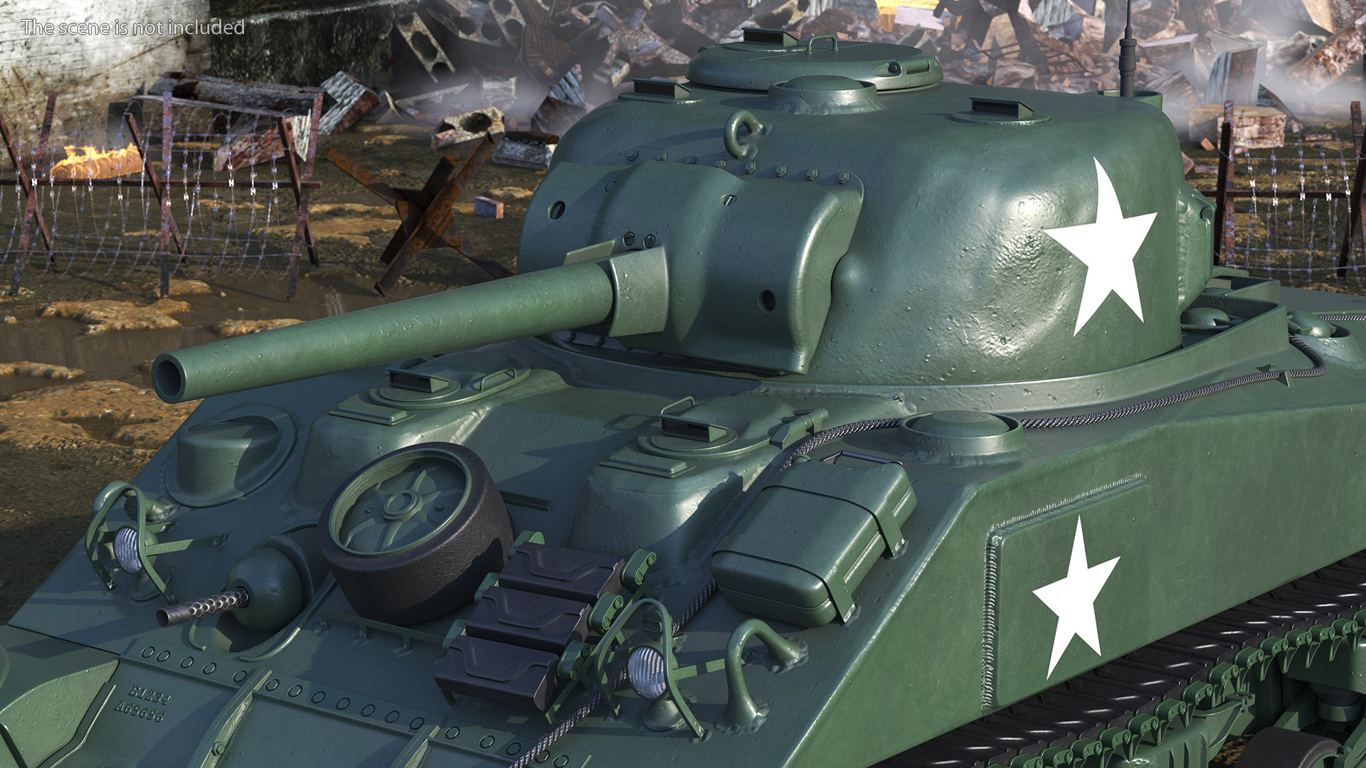 M4 Sherman Tank Rigged 3D