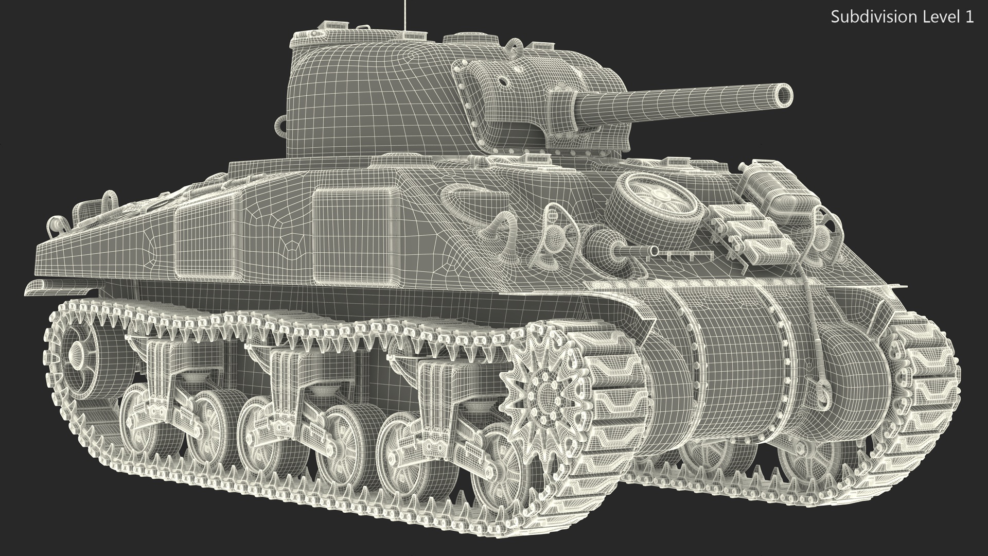 M4 Sherman Tank Rigged 3D