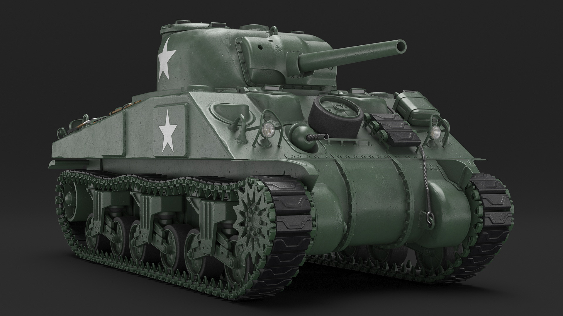 M4 Sherman Tank Rigged 3D