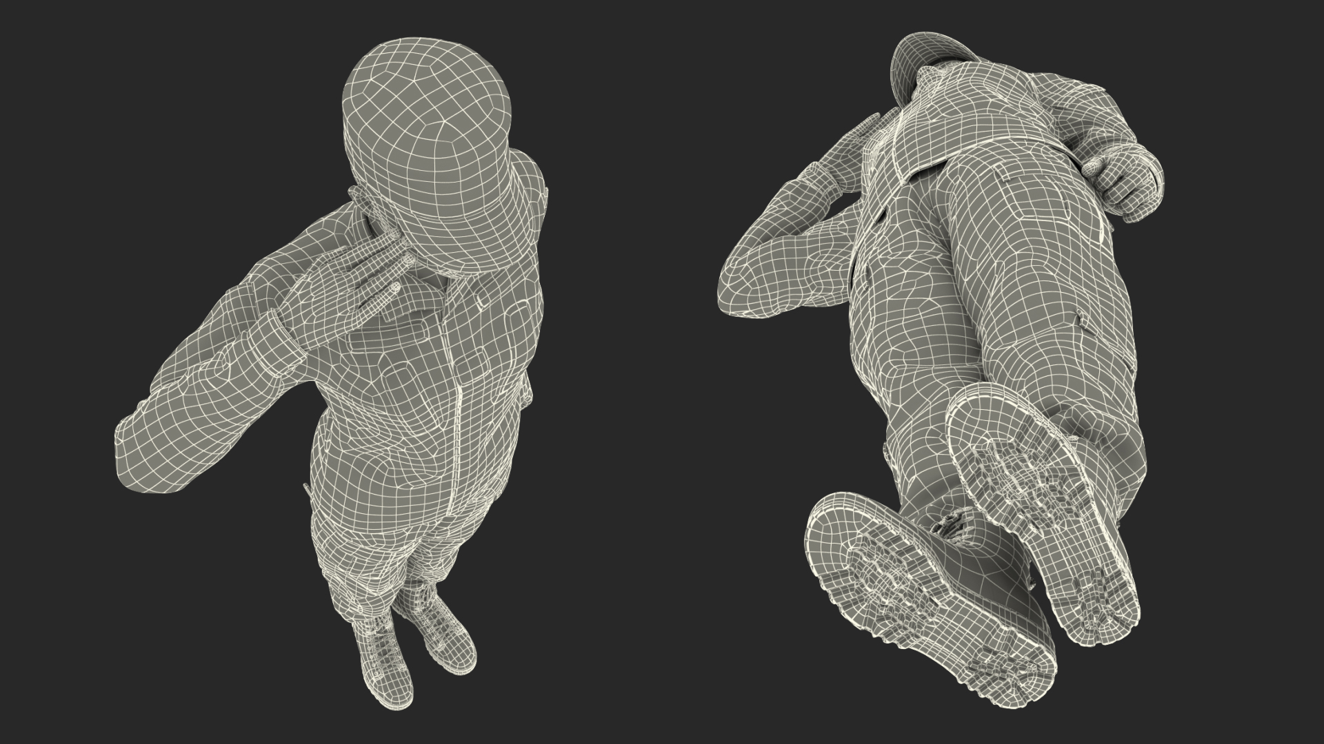 3D Black Female Soldier ACU Saluting Pose model