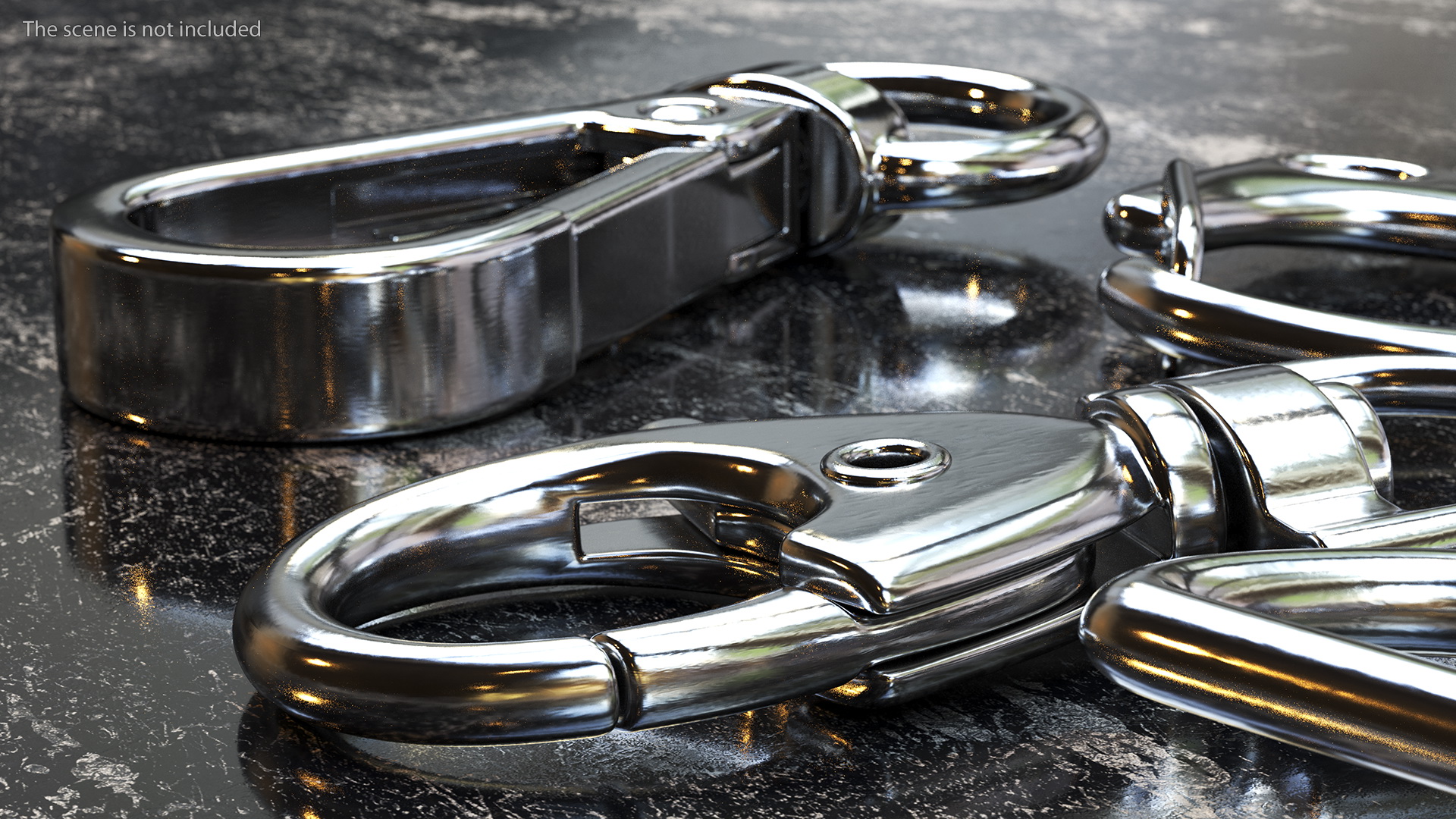 Metal Claw Clasp Silver Set 3D