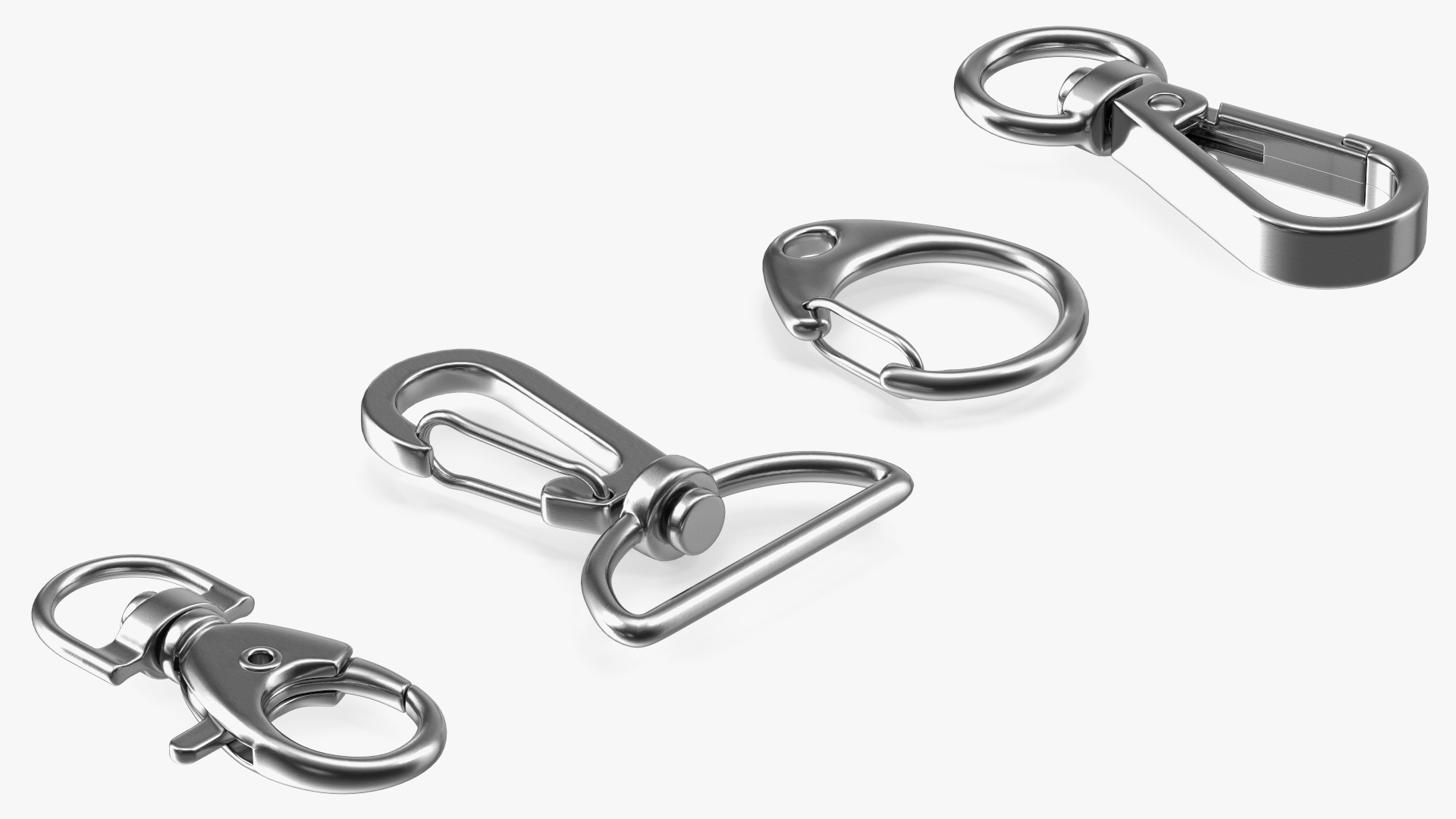 Metal Claw Clasp Silver Set 3D