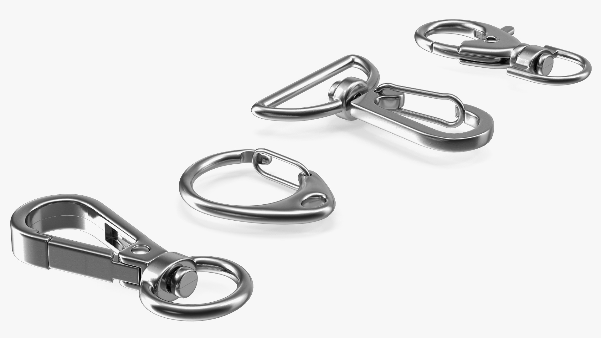 Metal Claw Clasp Silver Set 3D