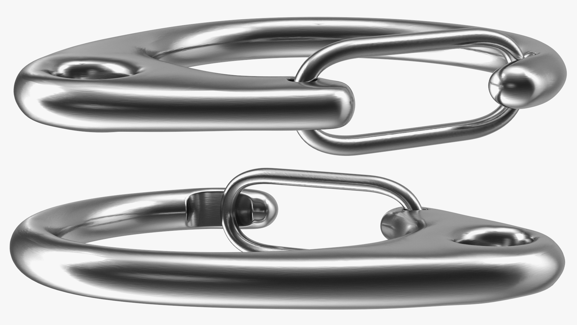 Metal Claw Clasp Silver Set 3D
