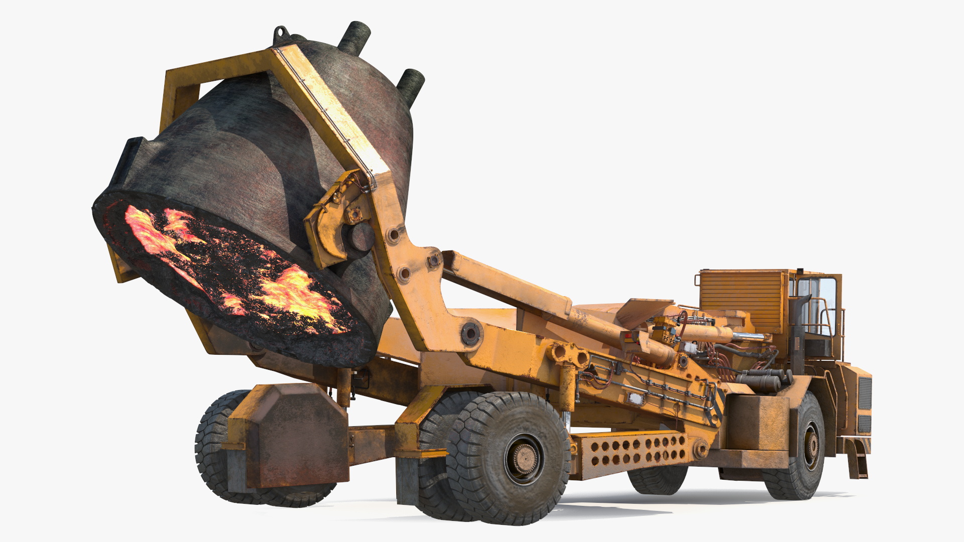 3D Slag Pot Carrier Used Rigged model