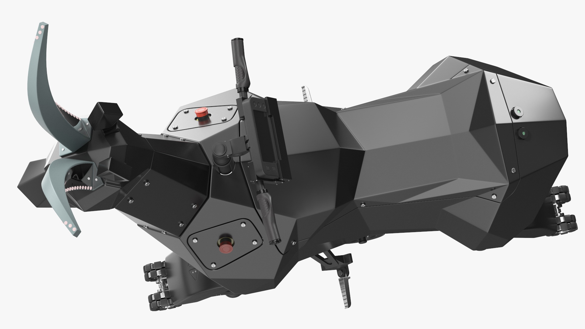 3D model Black Ridable Goat Robot Rigged for Cinema 4D