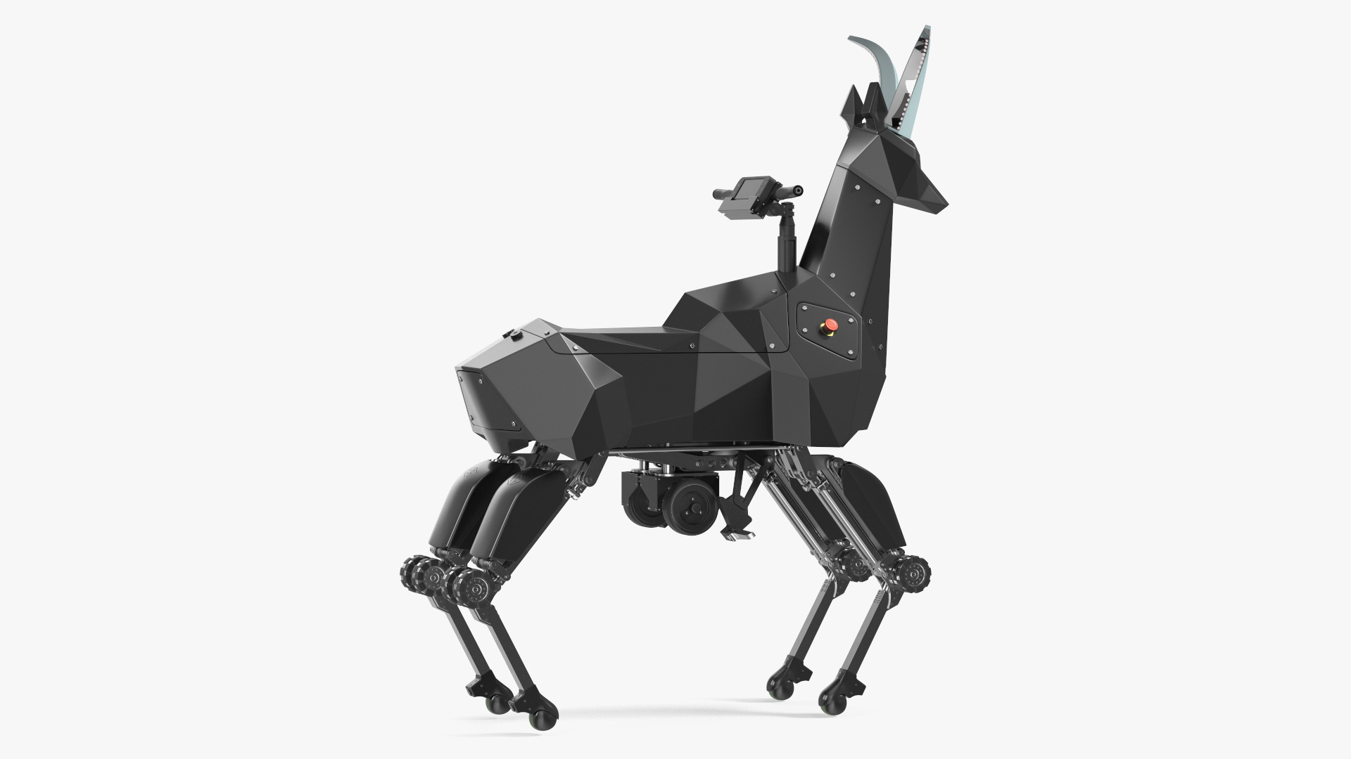 3D model Black Ridable Goat Robot Rigged for Cinema 4D