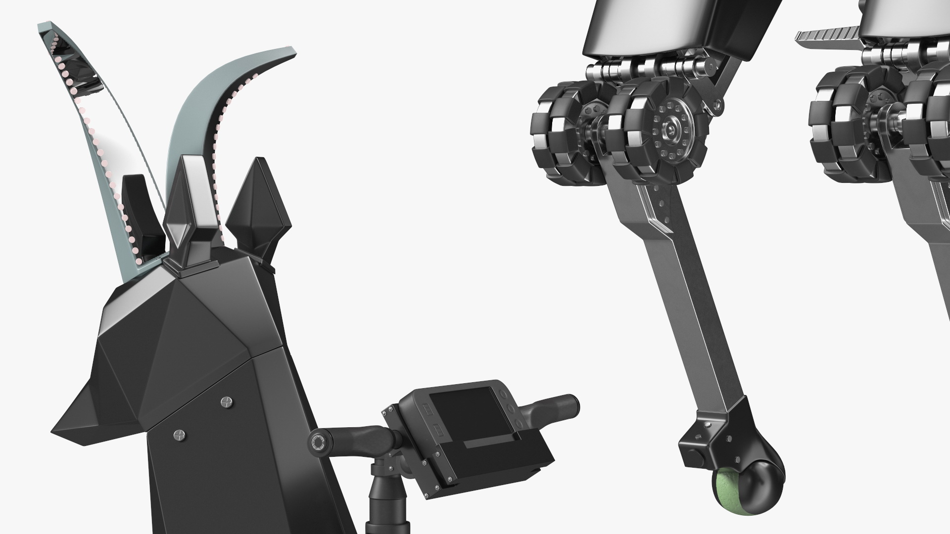 3D model Black Ridable Goat Robot Rigged for Cinema 4D
