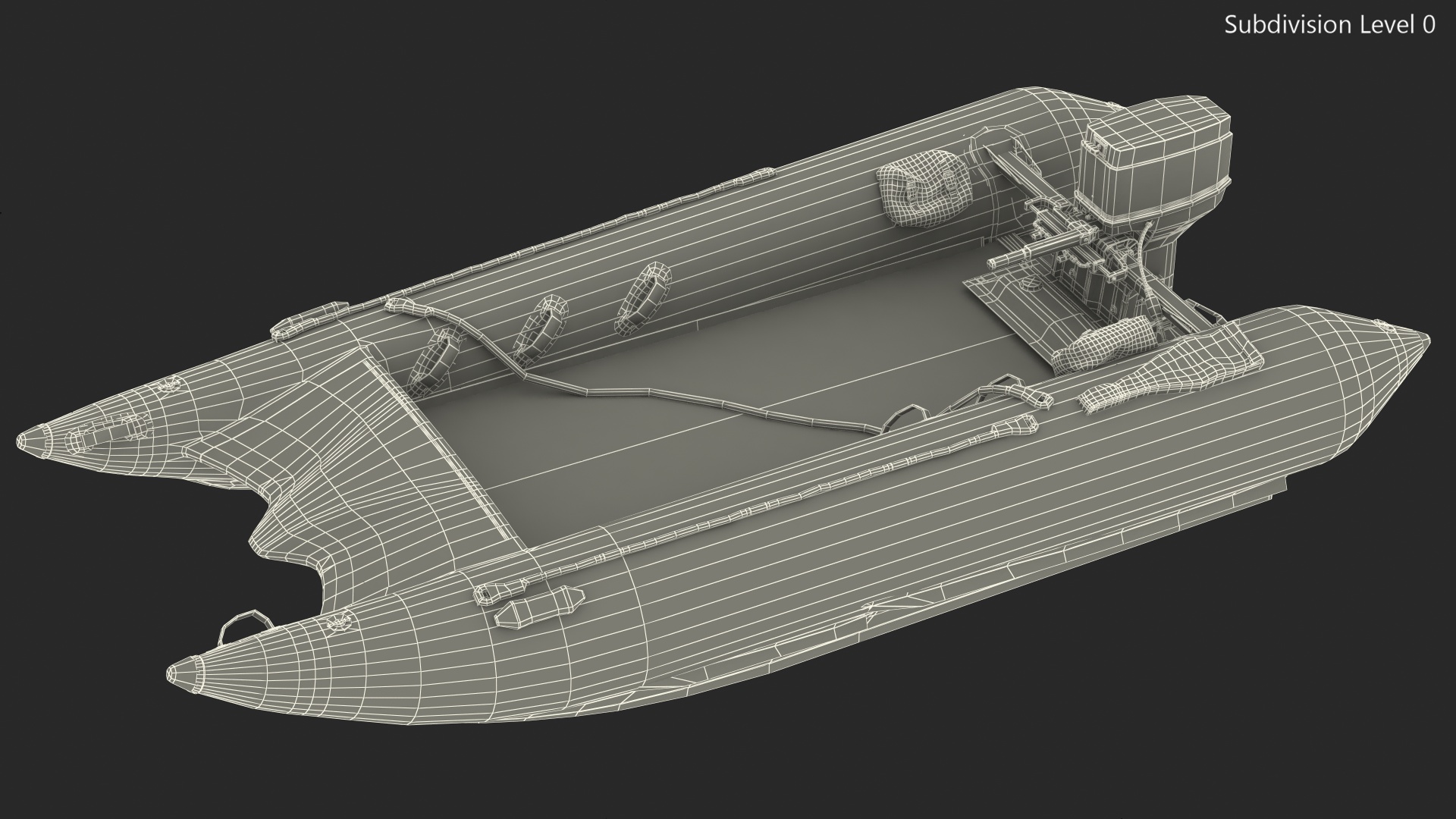 3D Racing Boat Gemini Zapcat F1 with Engine Black Rigged model