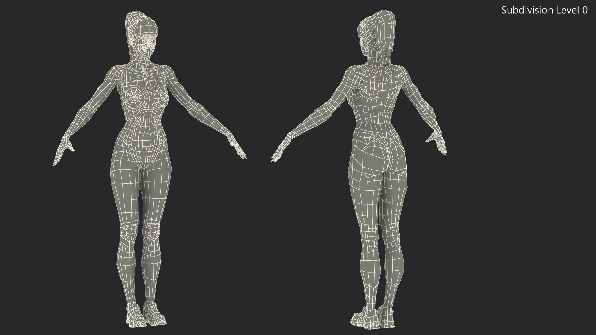3D model Dark Skin Fitness Woman Rigged
