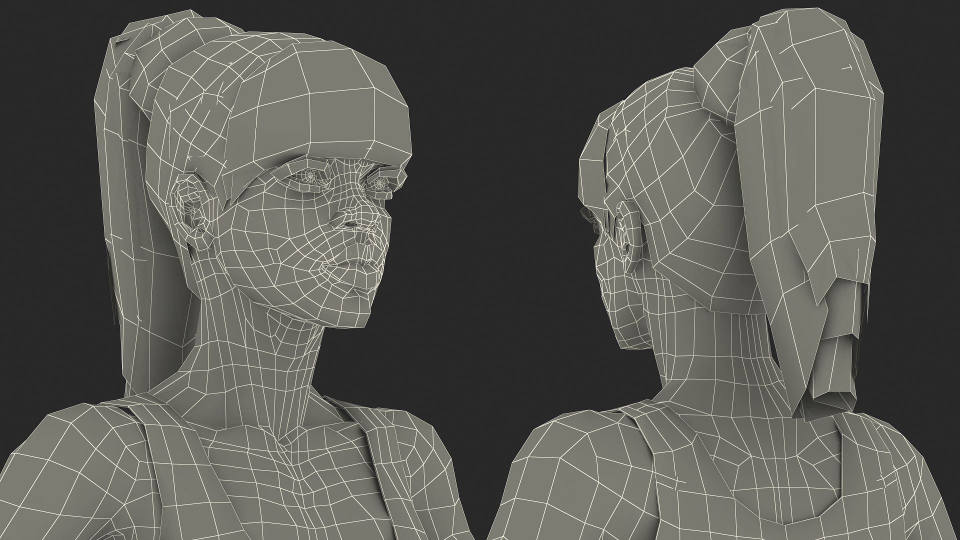 3D model Dark Skin Fitness Woman Rigged