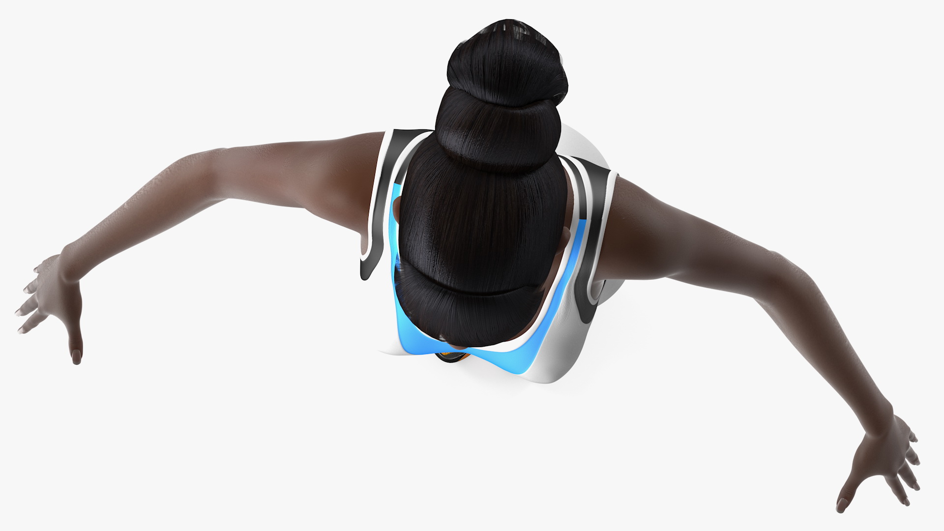3D model Dark Skin Fitness Woman Rigged