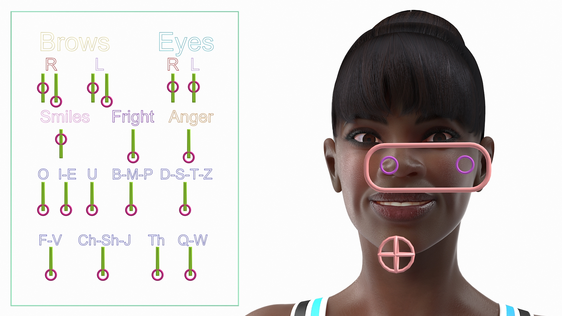 3D model Dark Skin Fitness Woman Rigged