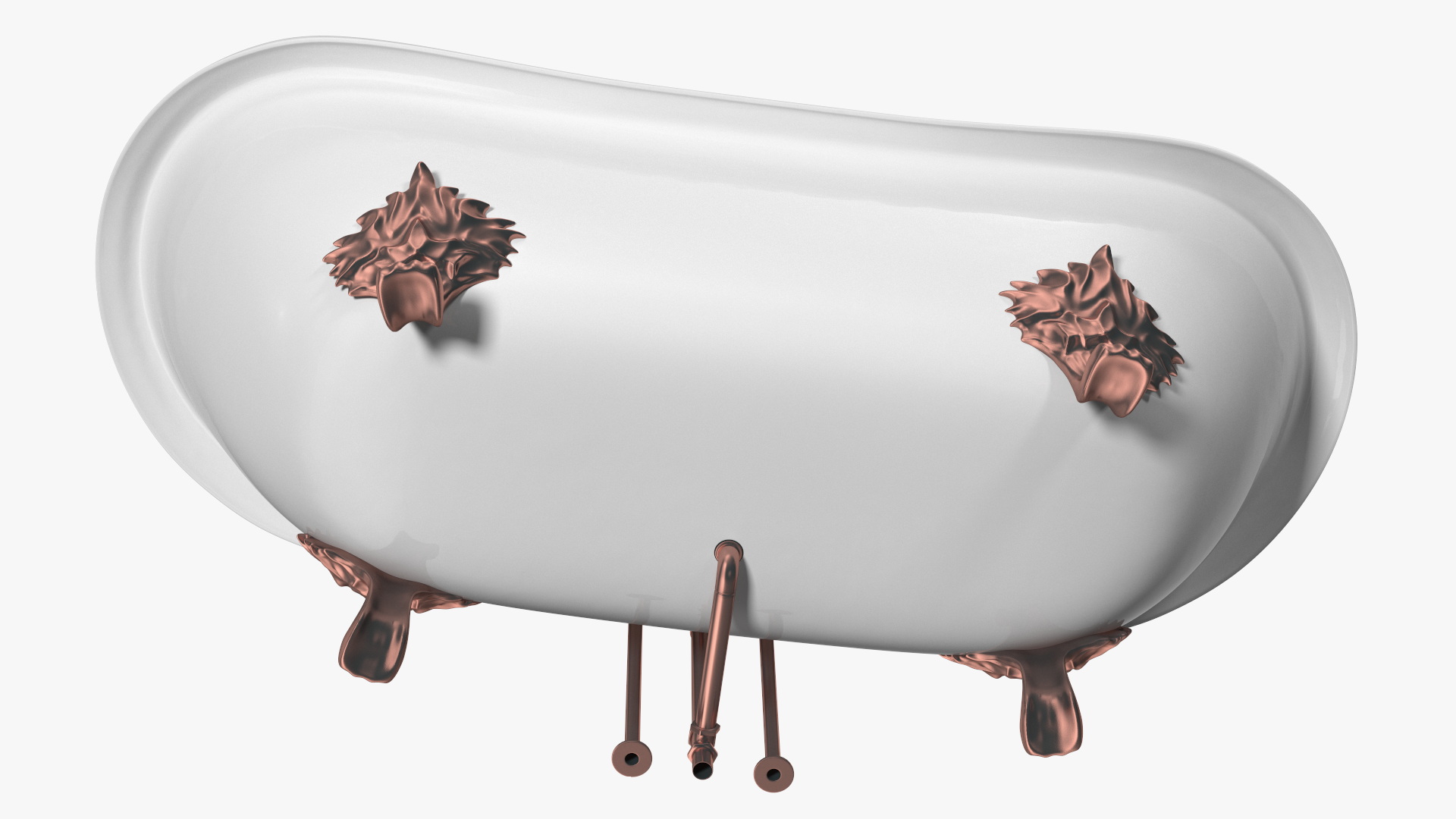 Luxury Antique Bath with Copper Mixer Shower 3D model