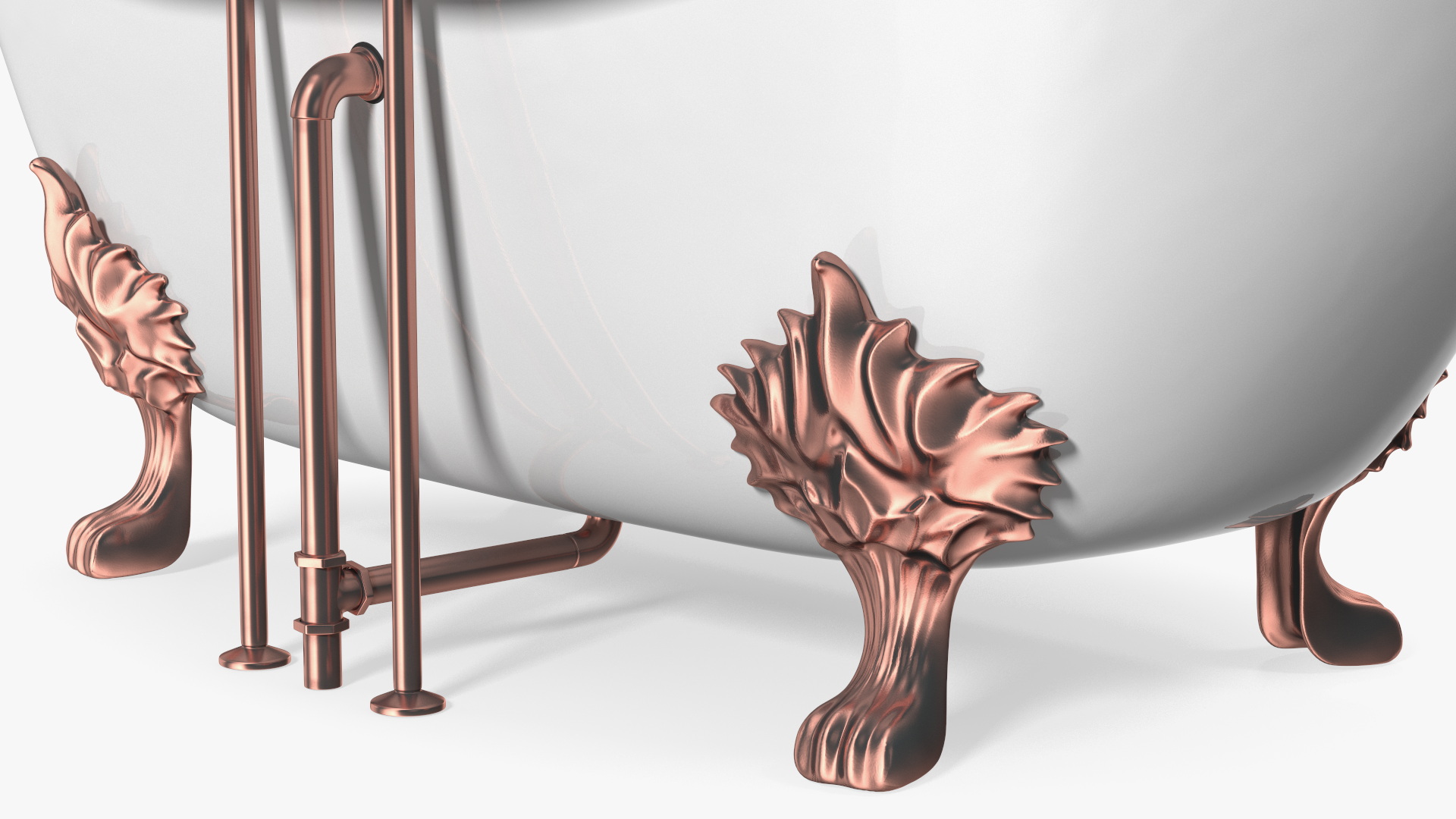 Luxury Antique Bath with Copper Mixer Shower 3D model