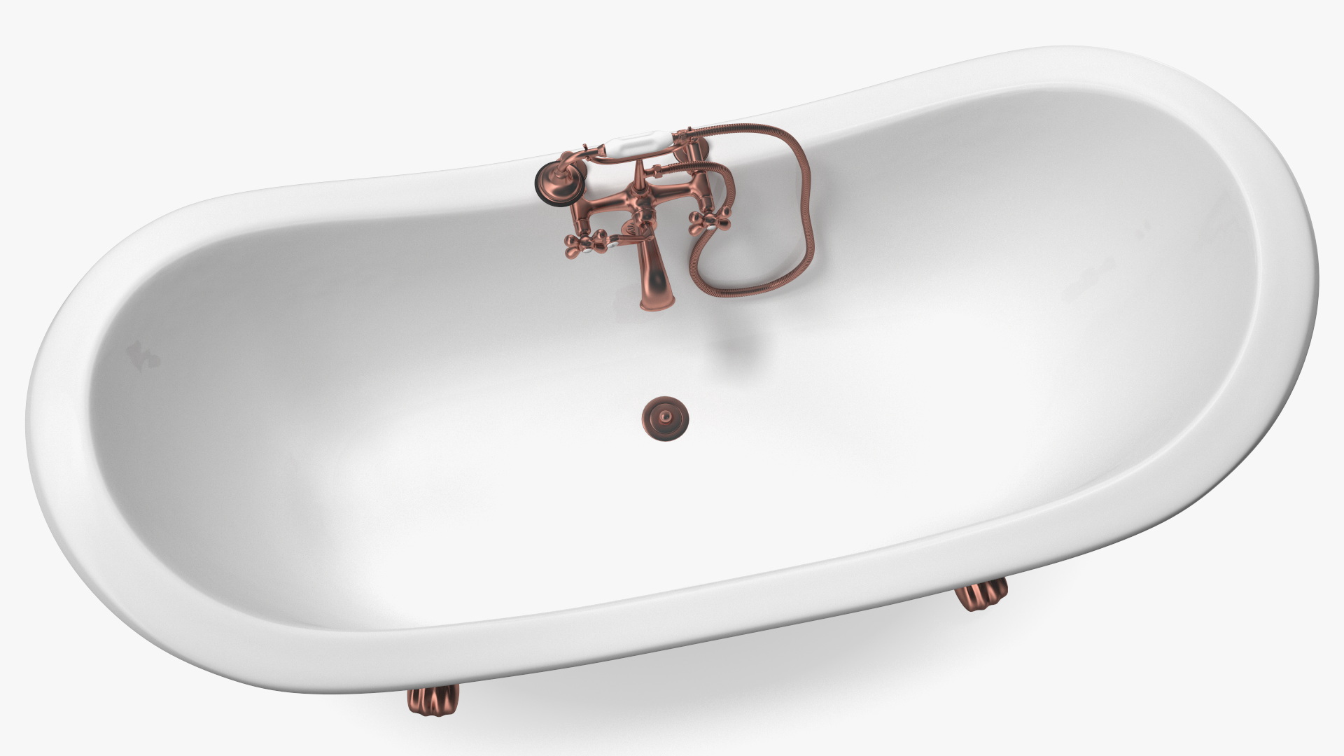 Luxury Antique Bath with Copper Mixer Shower 3D model