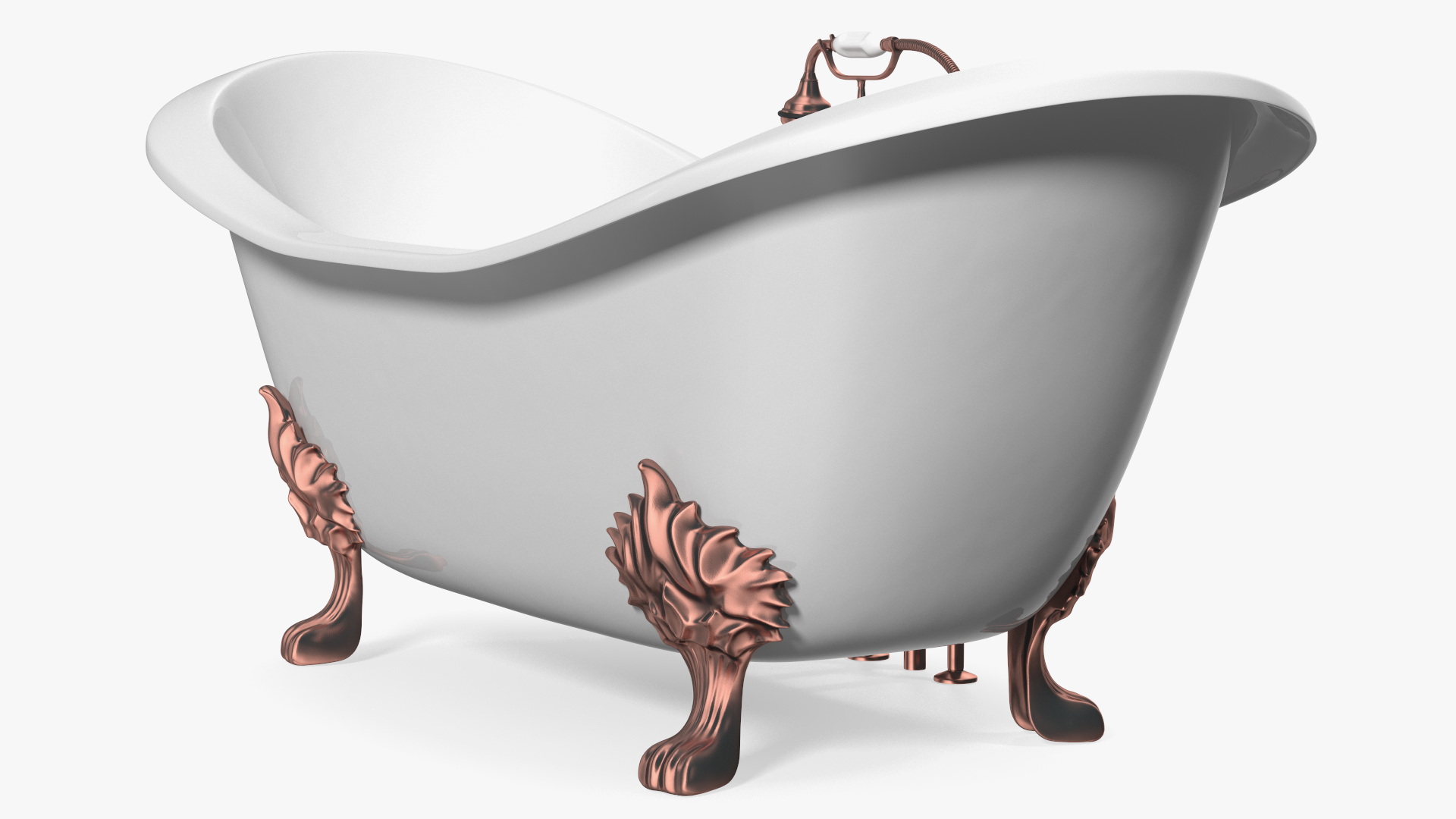 Luxury Antique Bath with Copper Mixer Shower 3D model