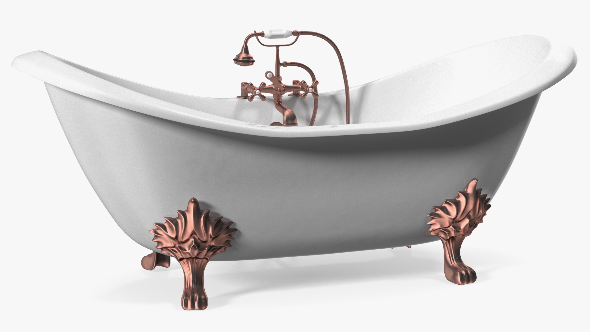 Luxury Antique Bath with Copper Mixer Shower 3D model