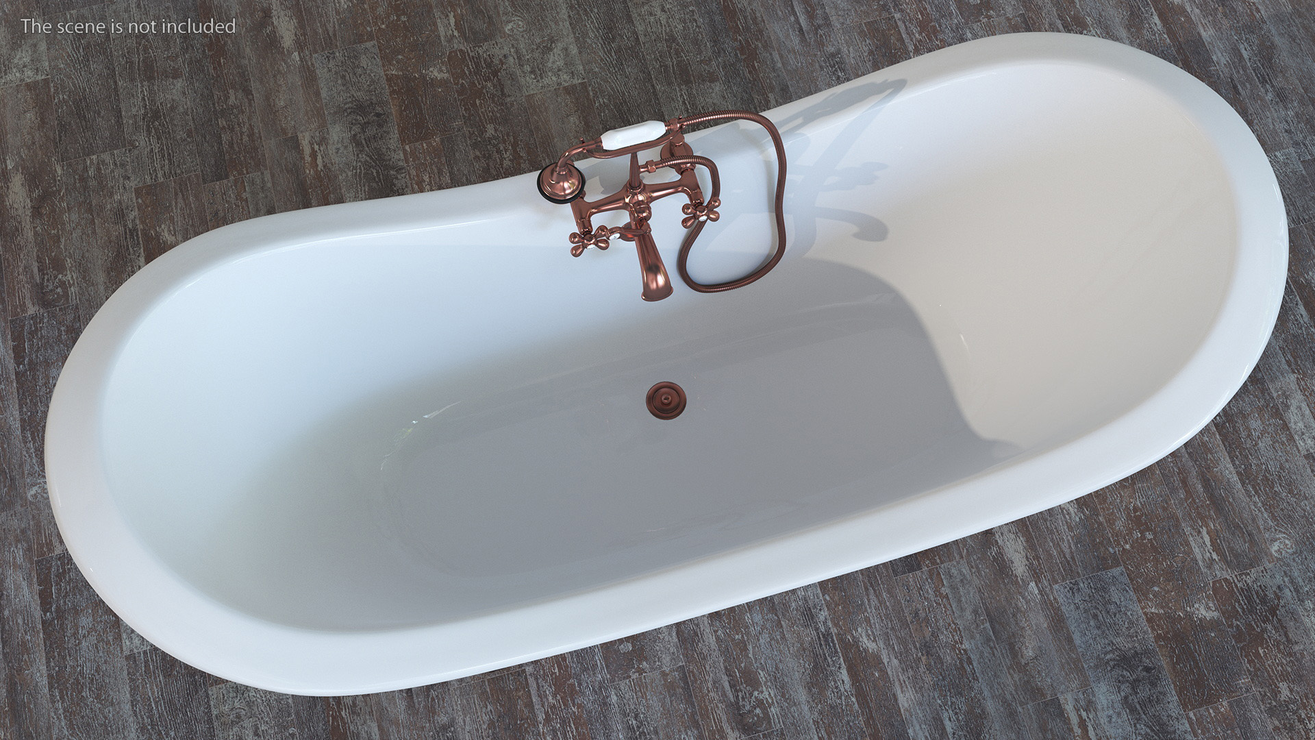 Luxury Antique Bath with Copper Mixer Shower 3D model