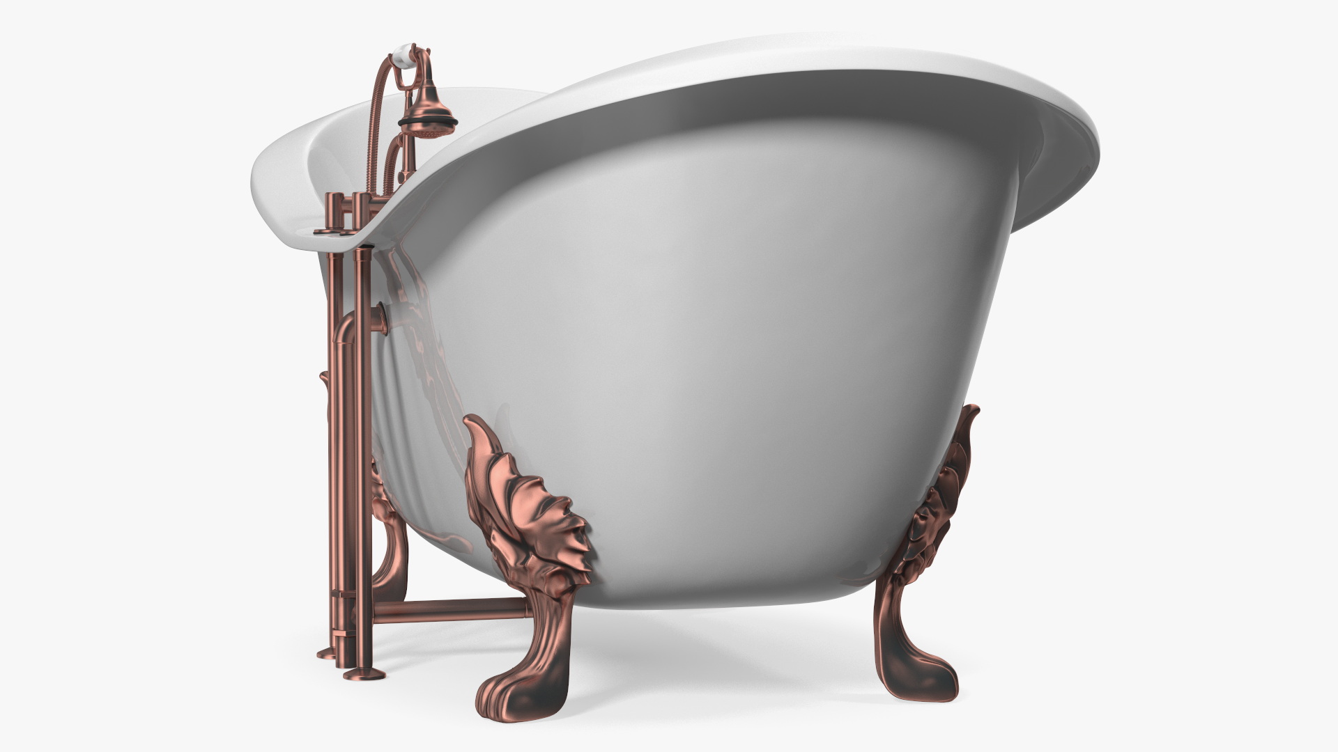Luxury Antique Bath with Copper Mixer Shower 3D model