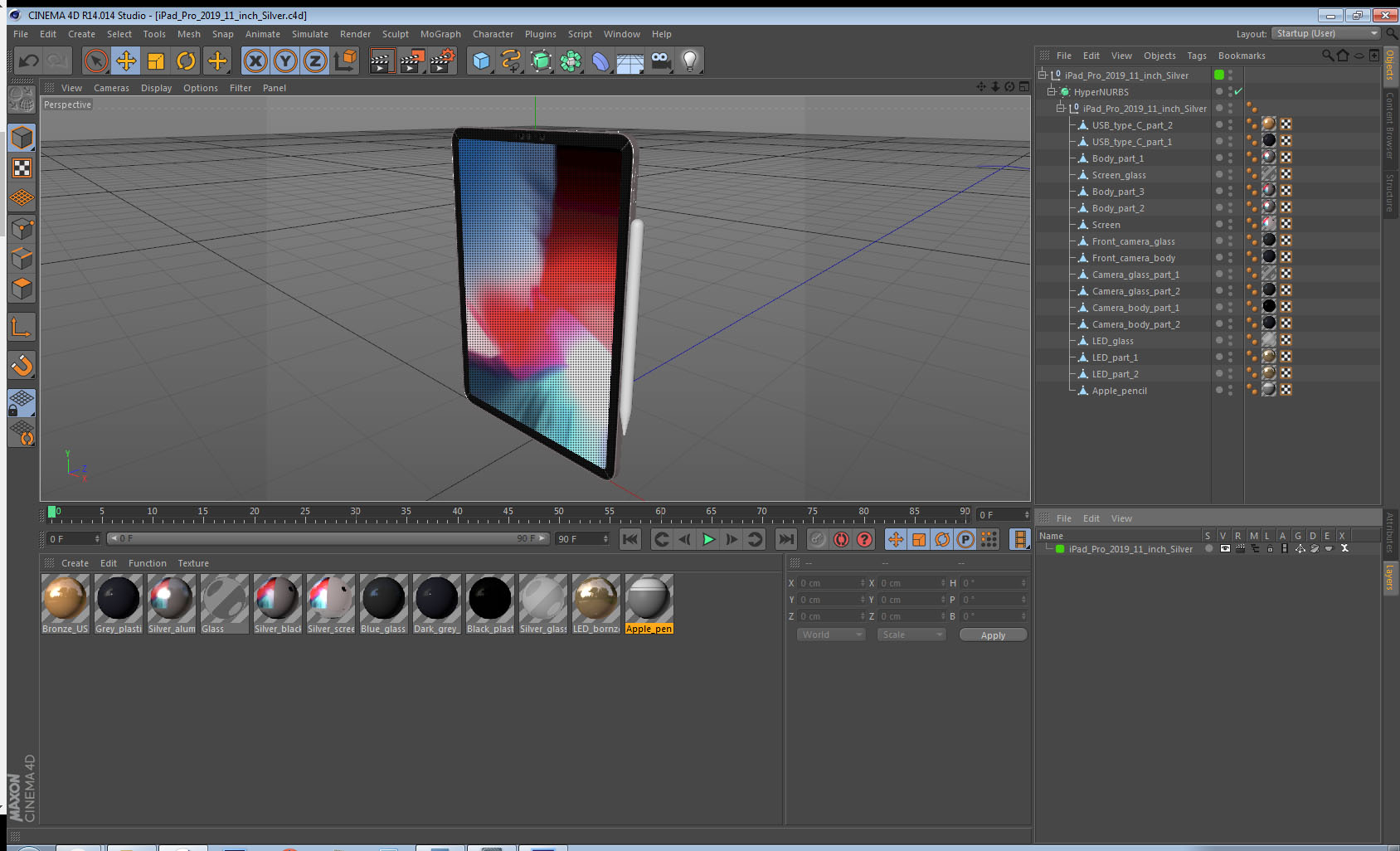 3D iPad Pro 2019 11 inch Silver model