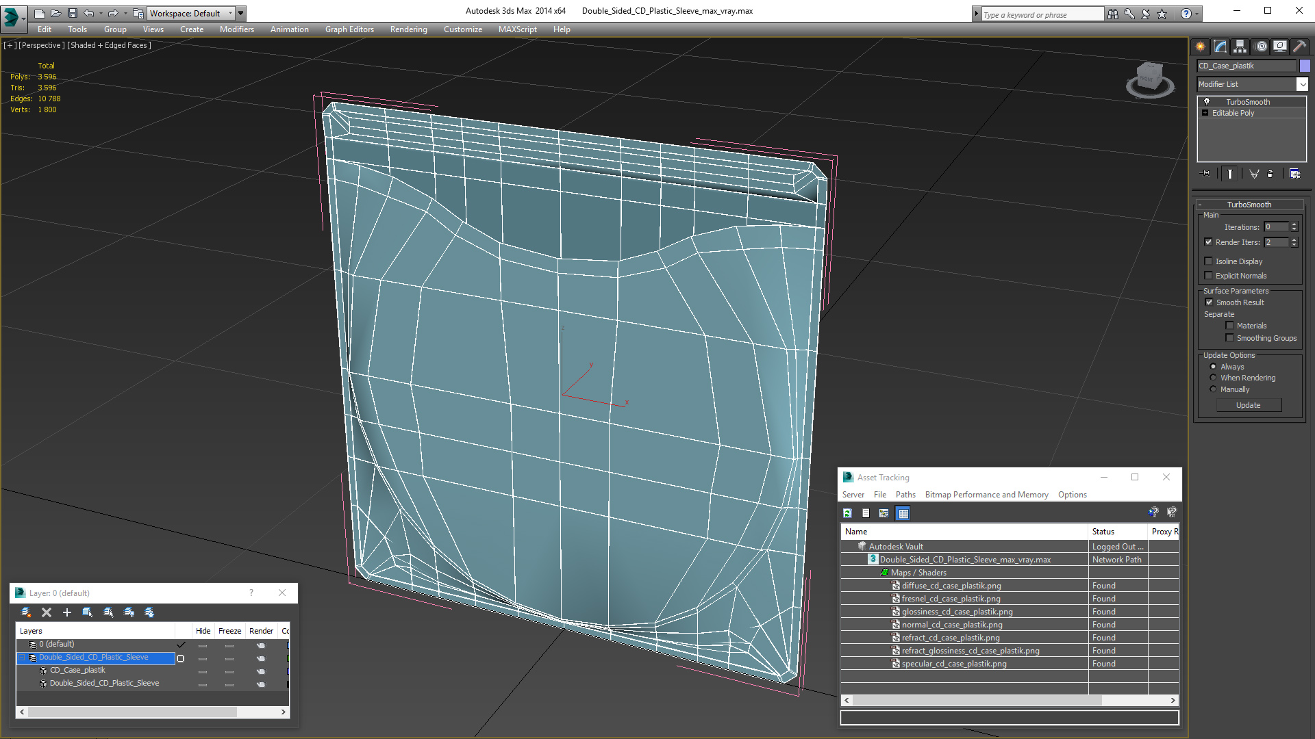 3D model Double Sided CD Plastic Sleeve