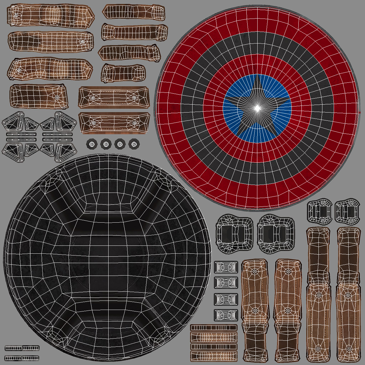 3D model Captain America Cartoon Shield