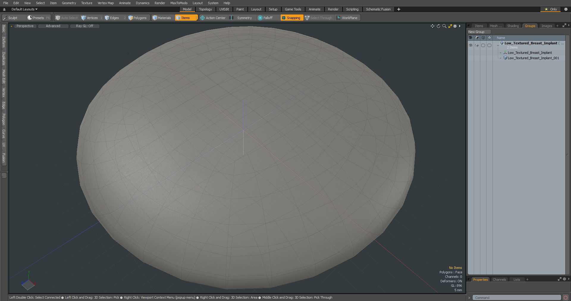 Low Textured Breast Implant 3D