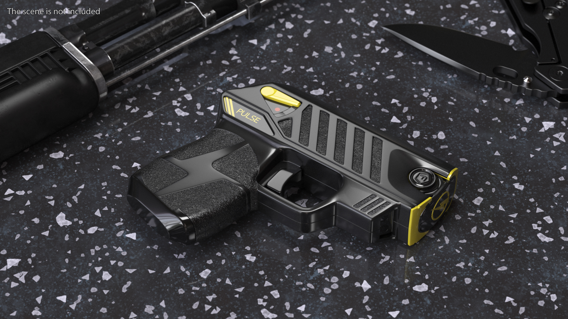 Compact Stun Gun LASER Pulse Black 3D model