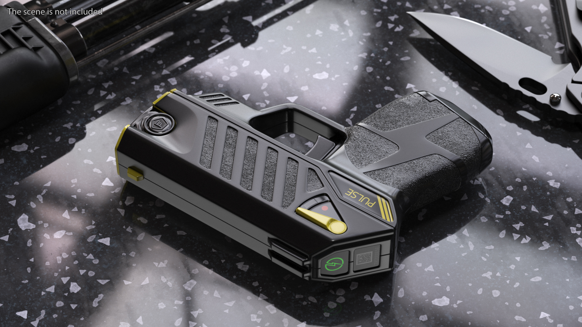 Compact Stun Gun LASER Pulse Black 3D model