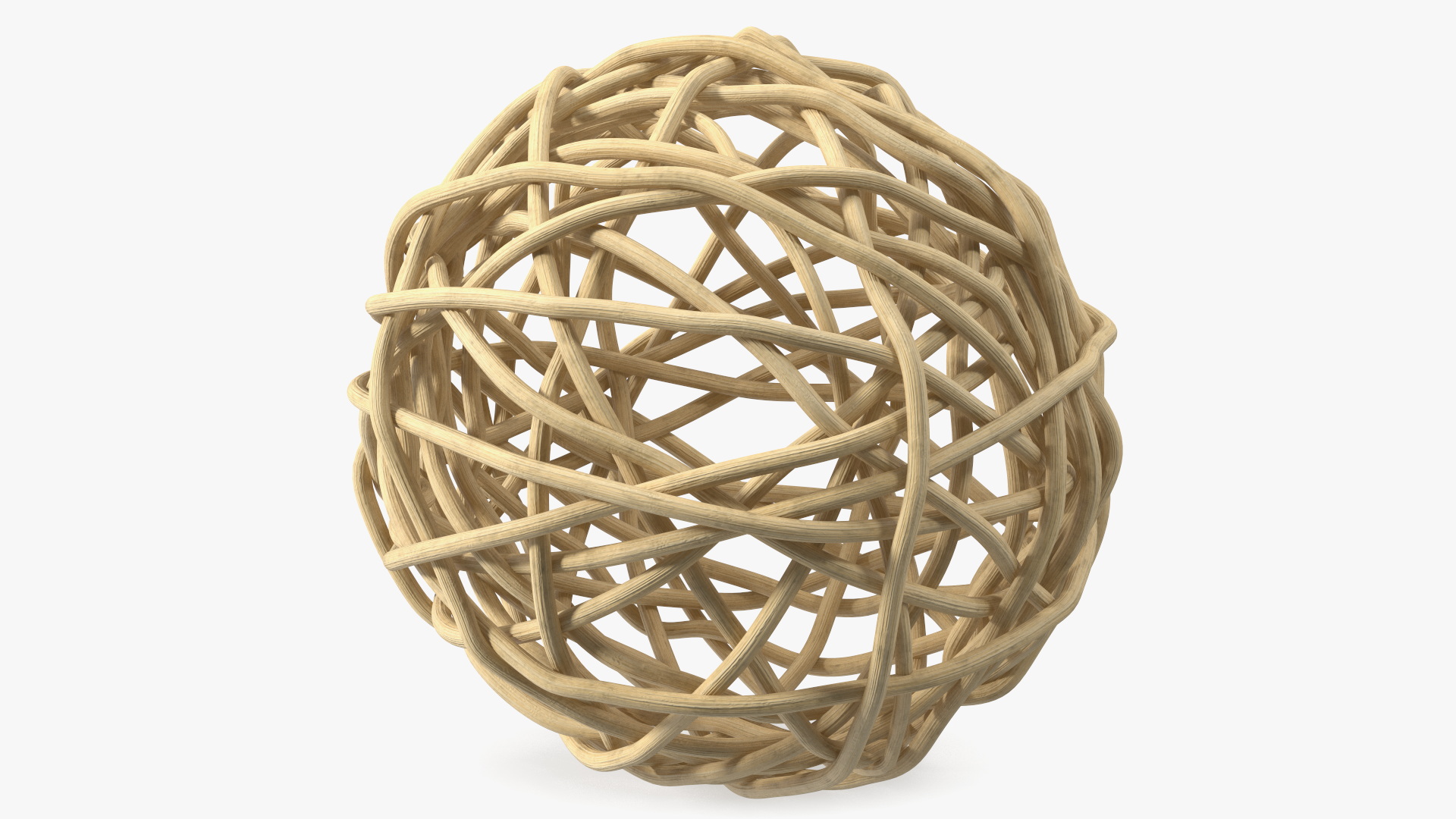 3D model Decorative Wicker Rattan Ball Beige