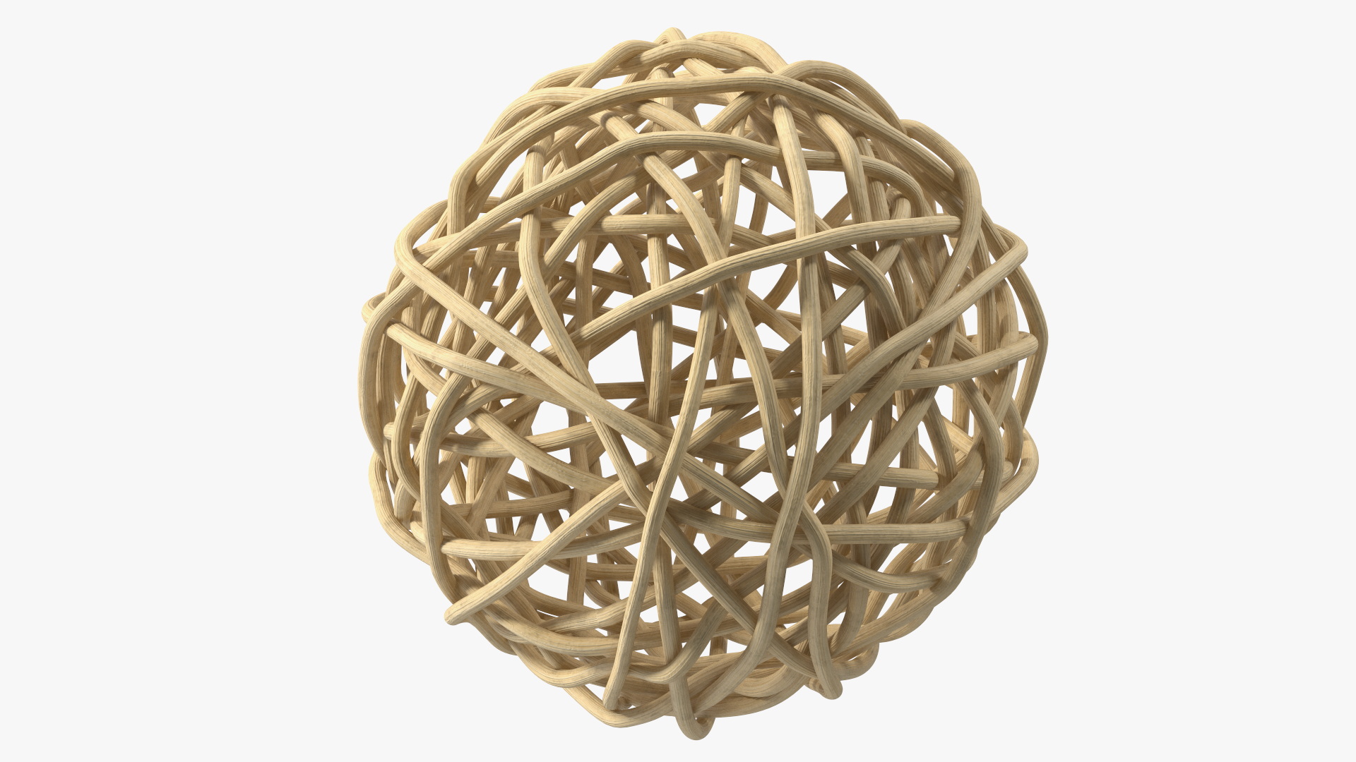 3D model Decorative Wicker Rattan Ball Beige