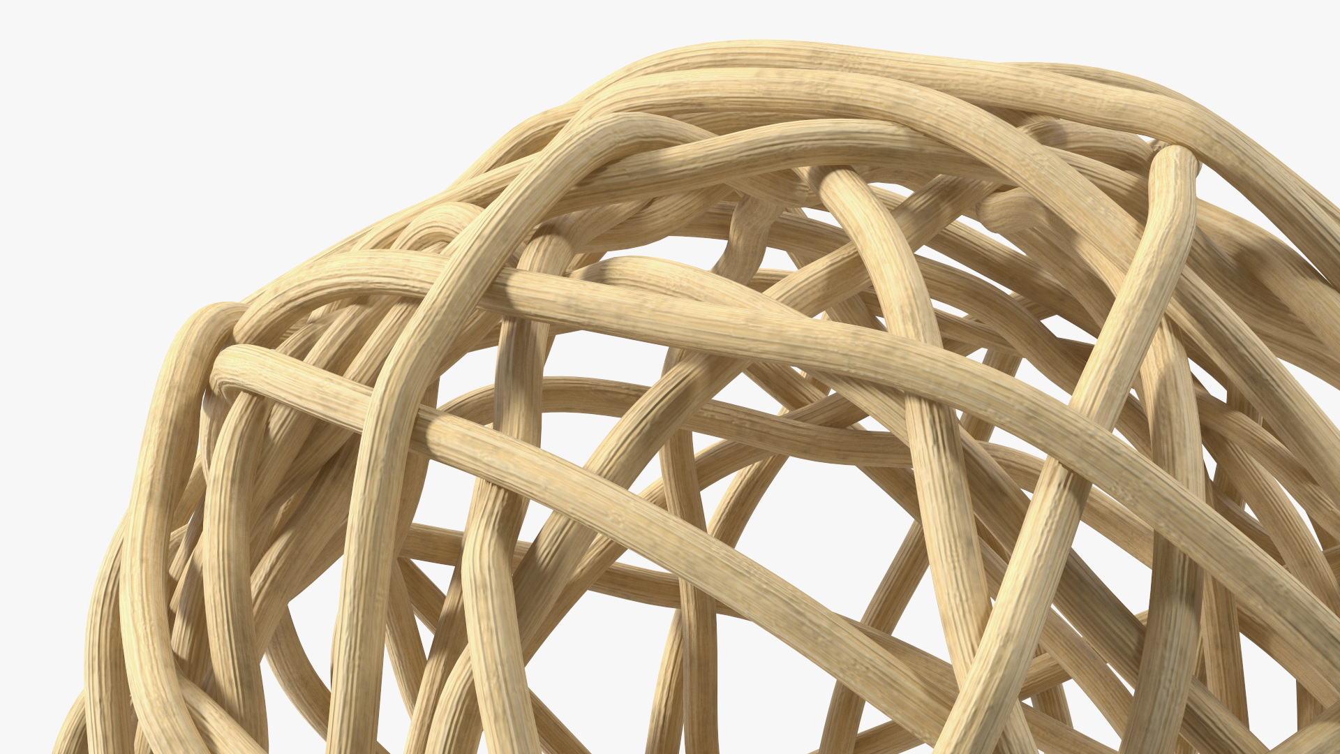 3D model Decorative Wicker Rattan Ball Beige