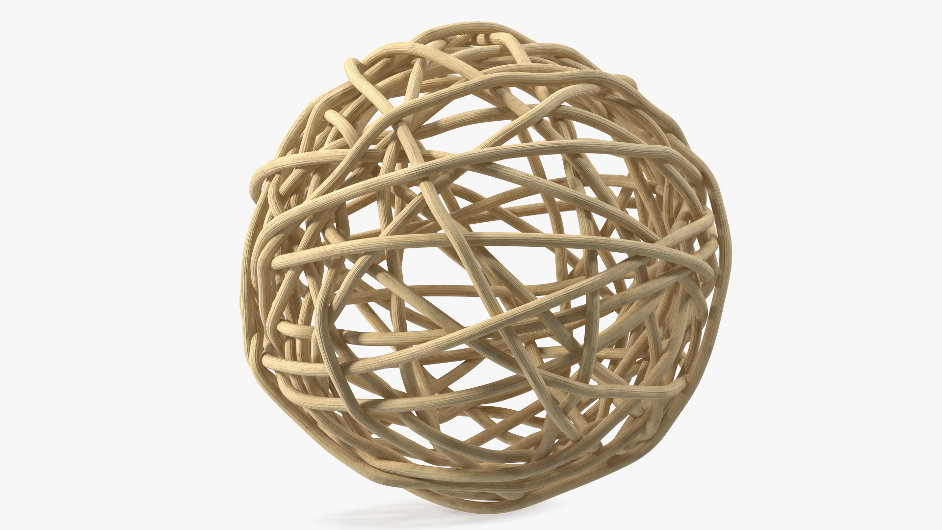 3D model Decorative Wicker Rattan Ball Beige