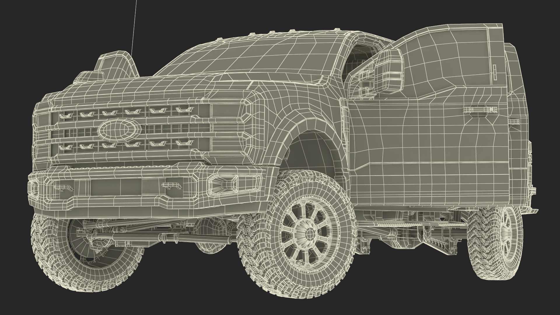 3D Ford Super Duty F-550 2023 Lift Kit Black Rigged model