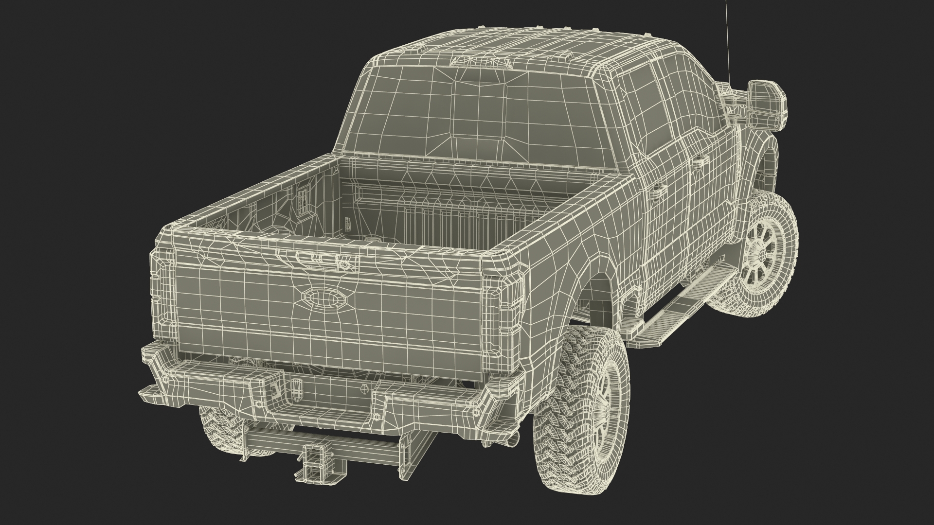 3D Ford Super Duty F-550 2023 Lift Kit Black Rigged model