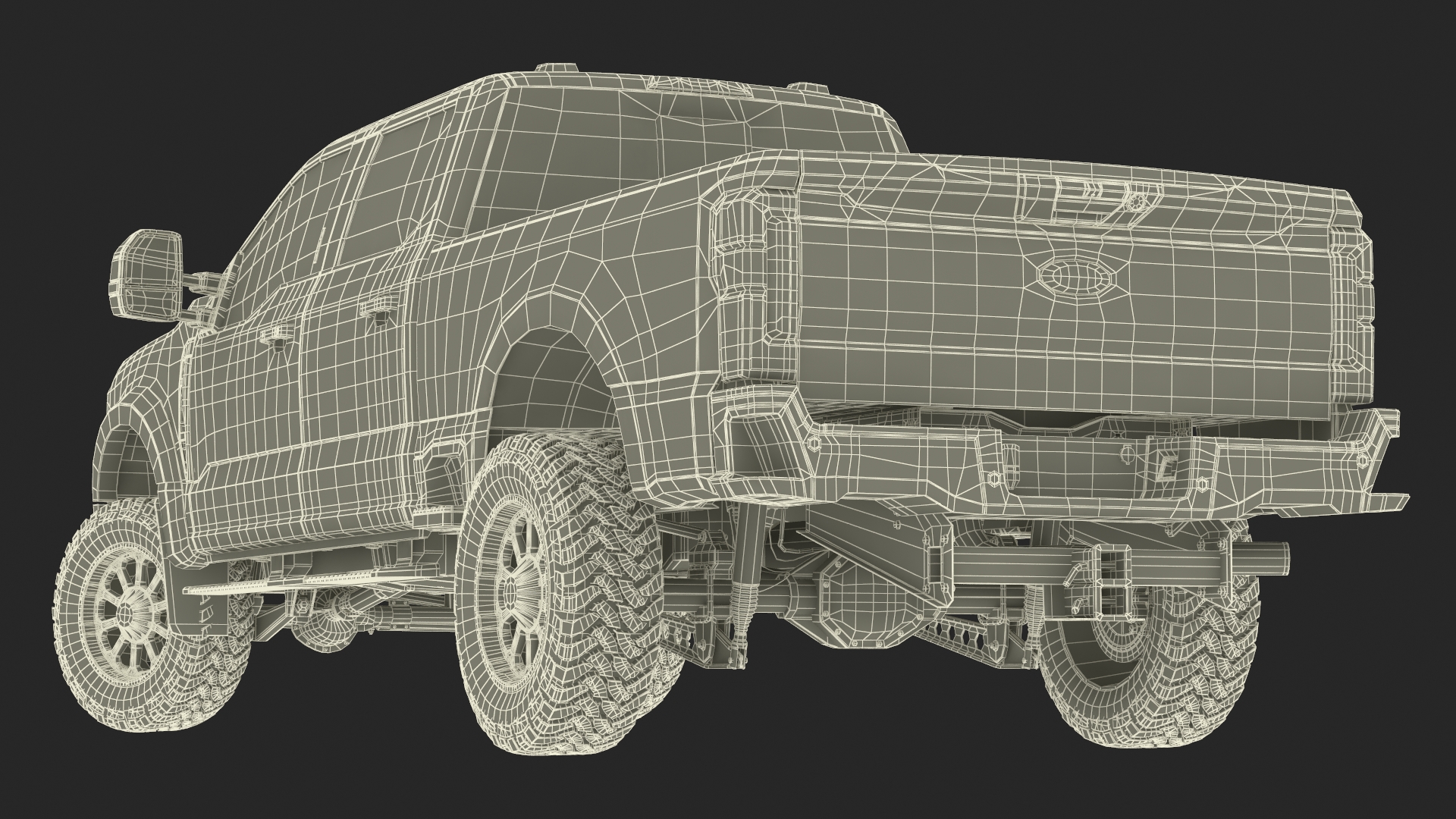 3D Ford Super Duty F-550 2023 Lift Kit Black Rigged model
