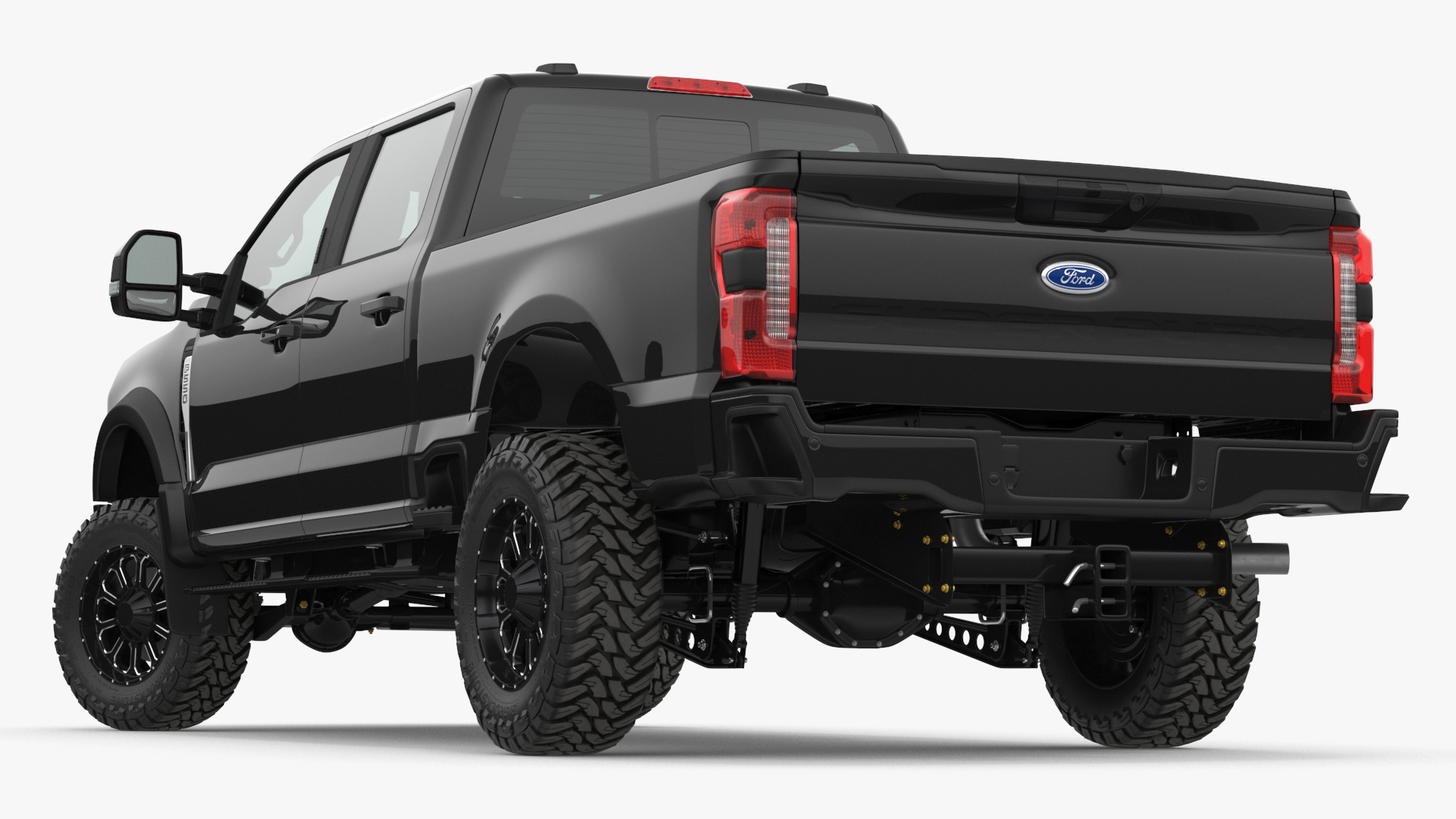 3D Ford Super Duty F-550 2023 Lift Kit Black Rigged model
