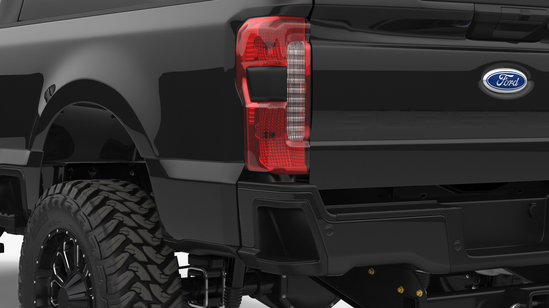 3D Ford Super Duty F-550 2023 Lift Kit Black Rigged model
