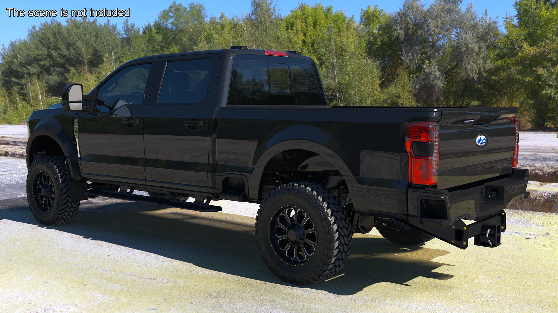 3D Ford Super Duty F-550 2023 Lift Kit Black Rigged model