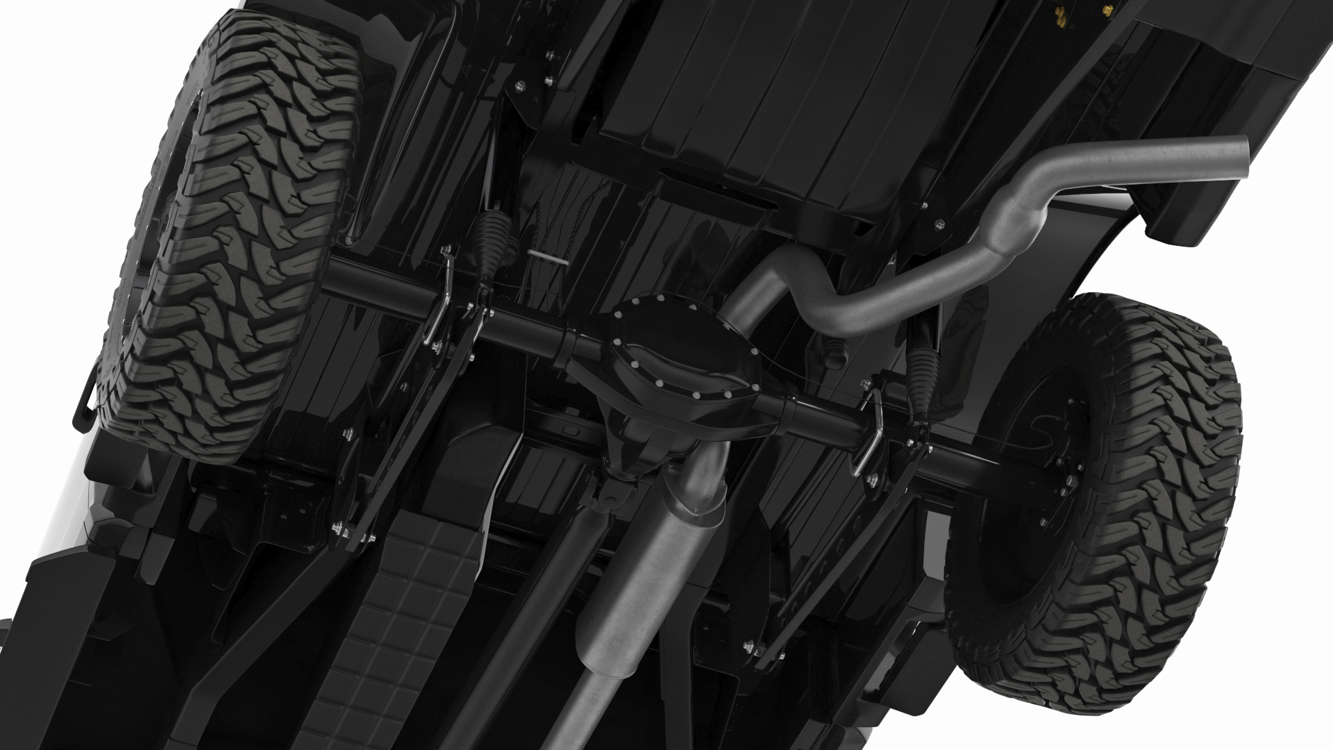 3D Ford Super Duty F-550 2023 Lift Kit Black Rigged model