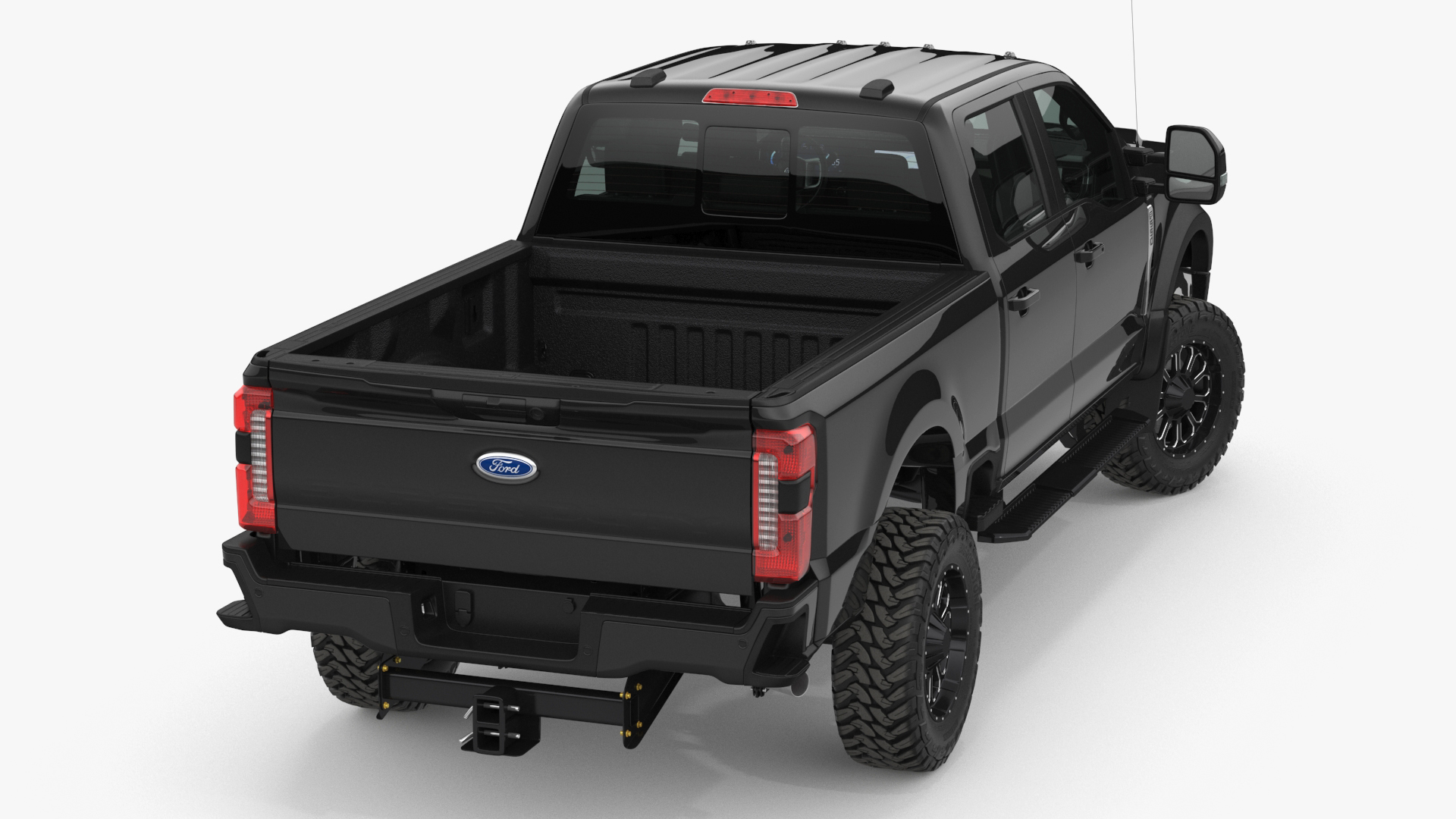 3D Ford Super Duty F-550 2023 Lift Kit Black Rigged model