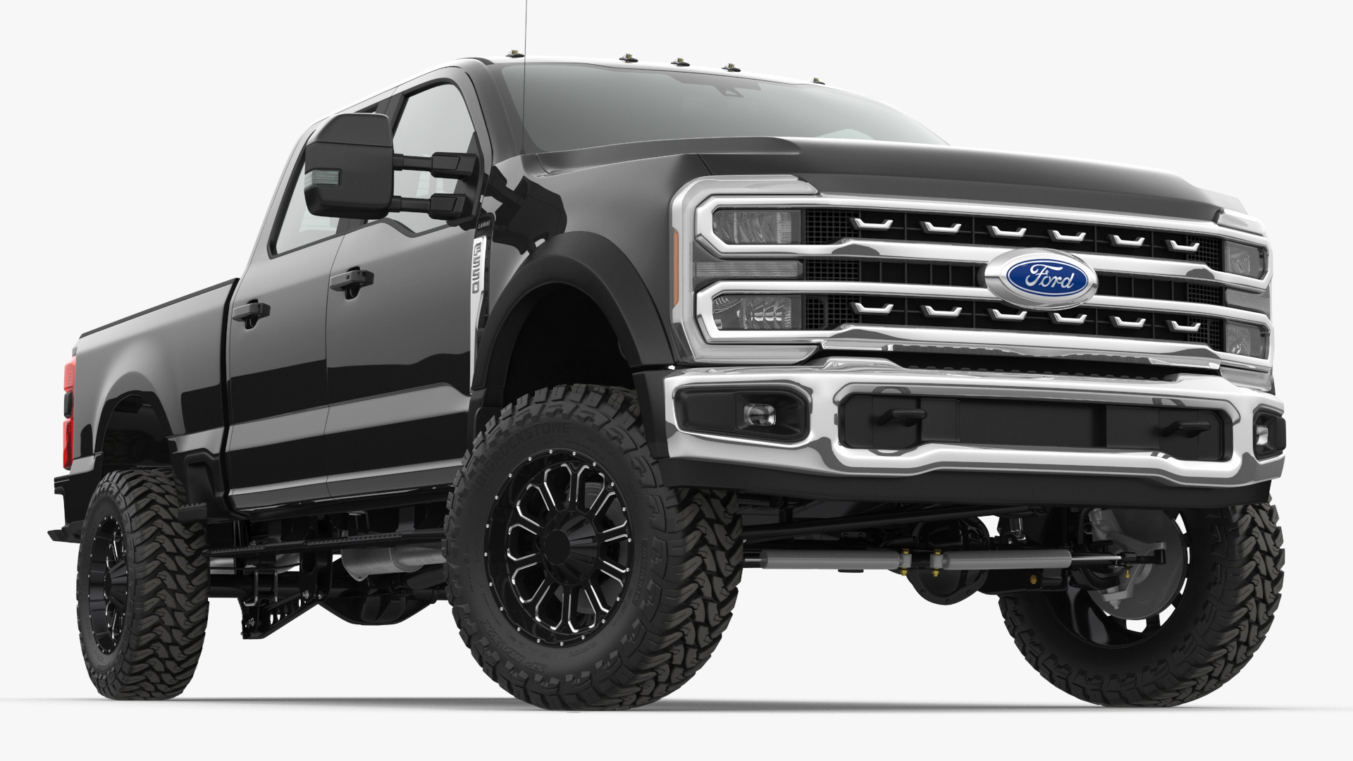 3D Ford Super Duty F-550 2023 Lift Kit Black Rigged model
