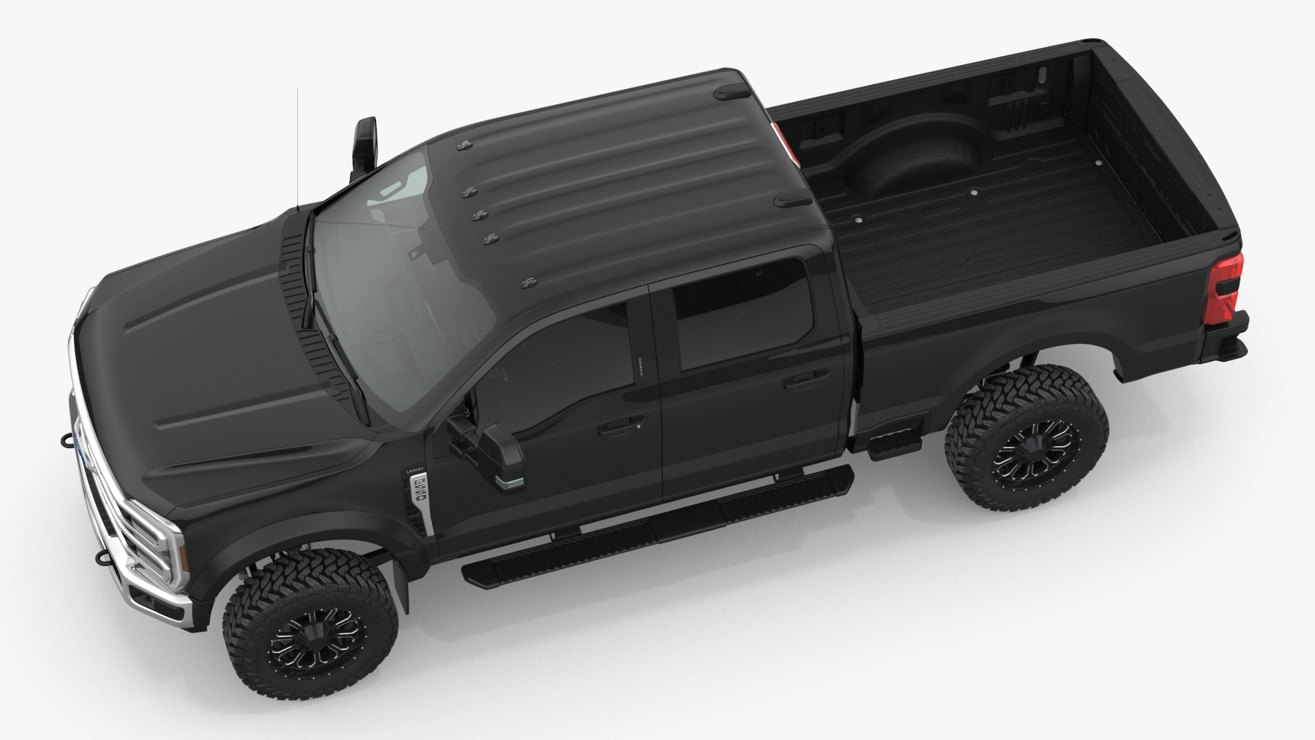 3D Ford Super Duty F-550 2023 Lift Kit Black Rigged model
