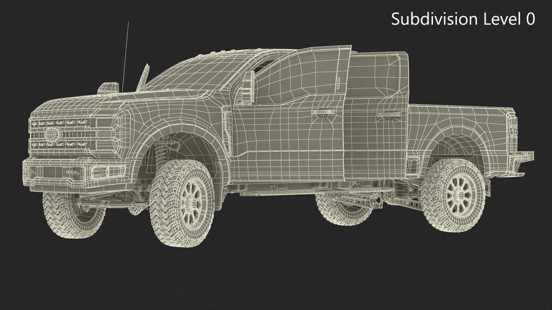 3D Ford Super Duty F-550 2023 Lift Kit Black Rigged model