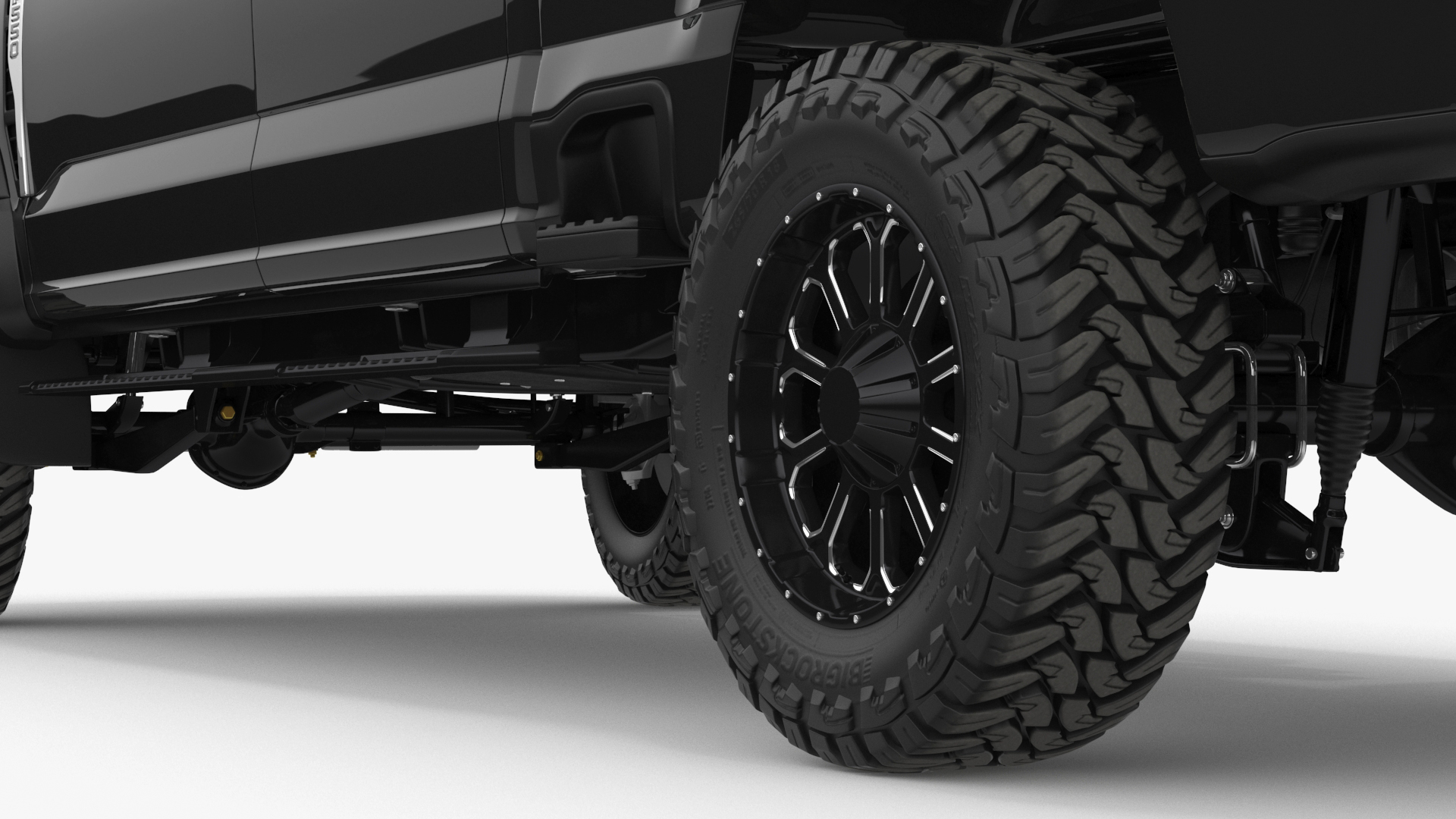 3D Ford Super Duty F-550 2023 Lift Kit Black Rigged model
